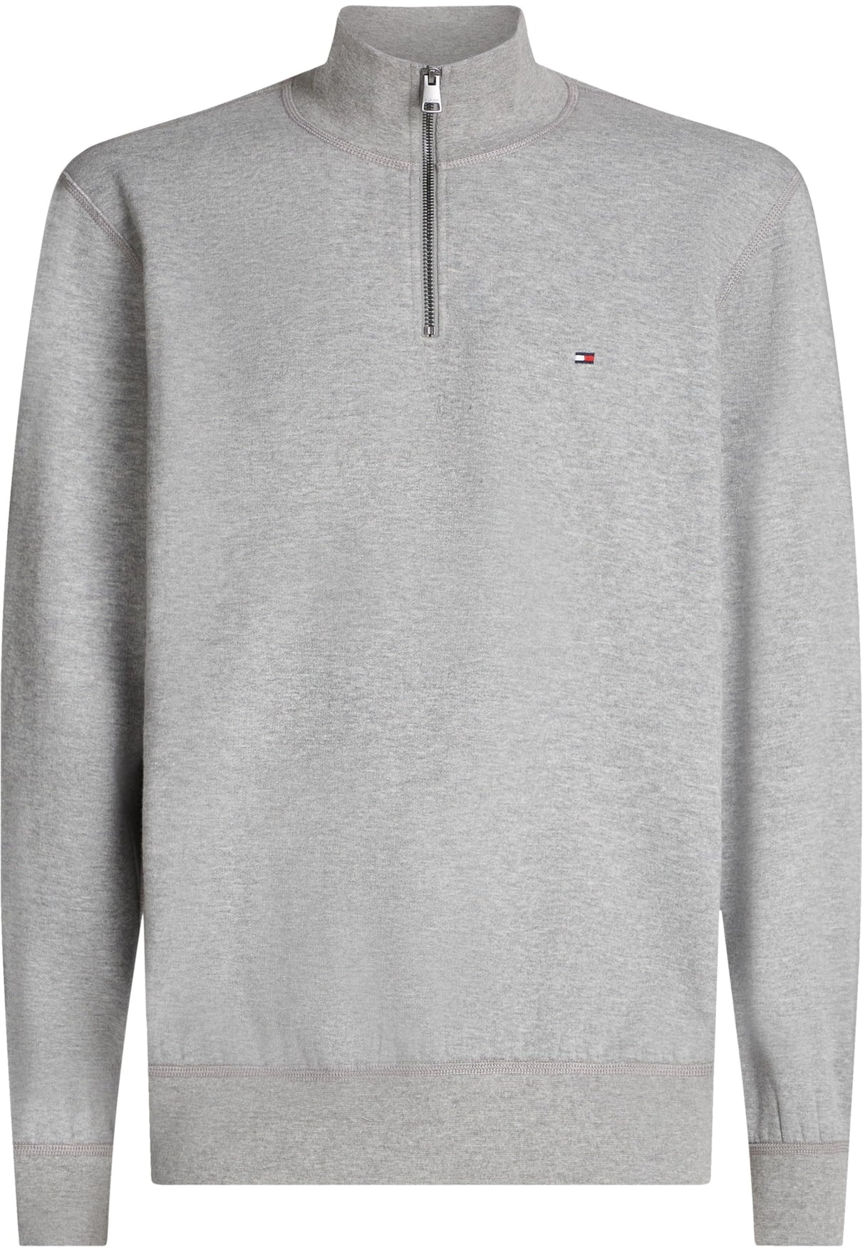 Tommy Hilfiger Chaqueta con Cremallera Hombre Essential Fleece 1/4 Zip con Cuello Marinero con Cremallera, Gris (Medium Grey Heather), XL