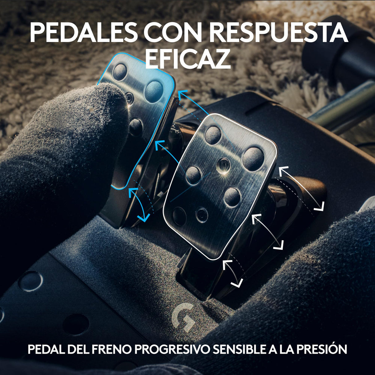 Logitech G G923 Racing Wheel and Pedals, Force Feedback TRUEFORCE,1.000 Hz, respuesta eficaz, control de salida de doble embrague, volante auténtico, para PS5, PS4, PC, Mac - Negro
