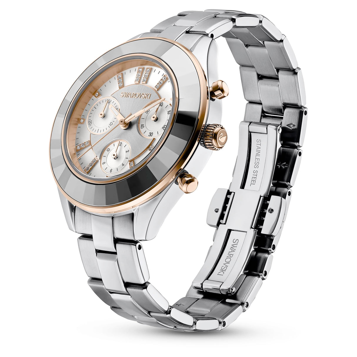 Swarovski Reloj Octea Lux Sport, Brazalete de Metal, Blanco, Acero Inoxidable