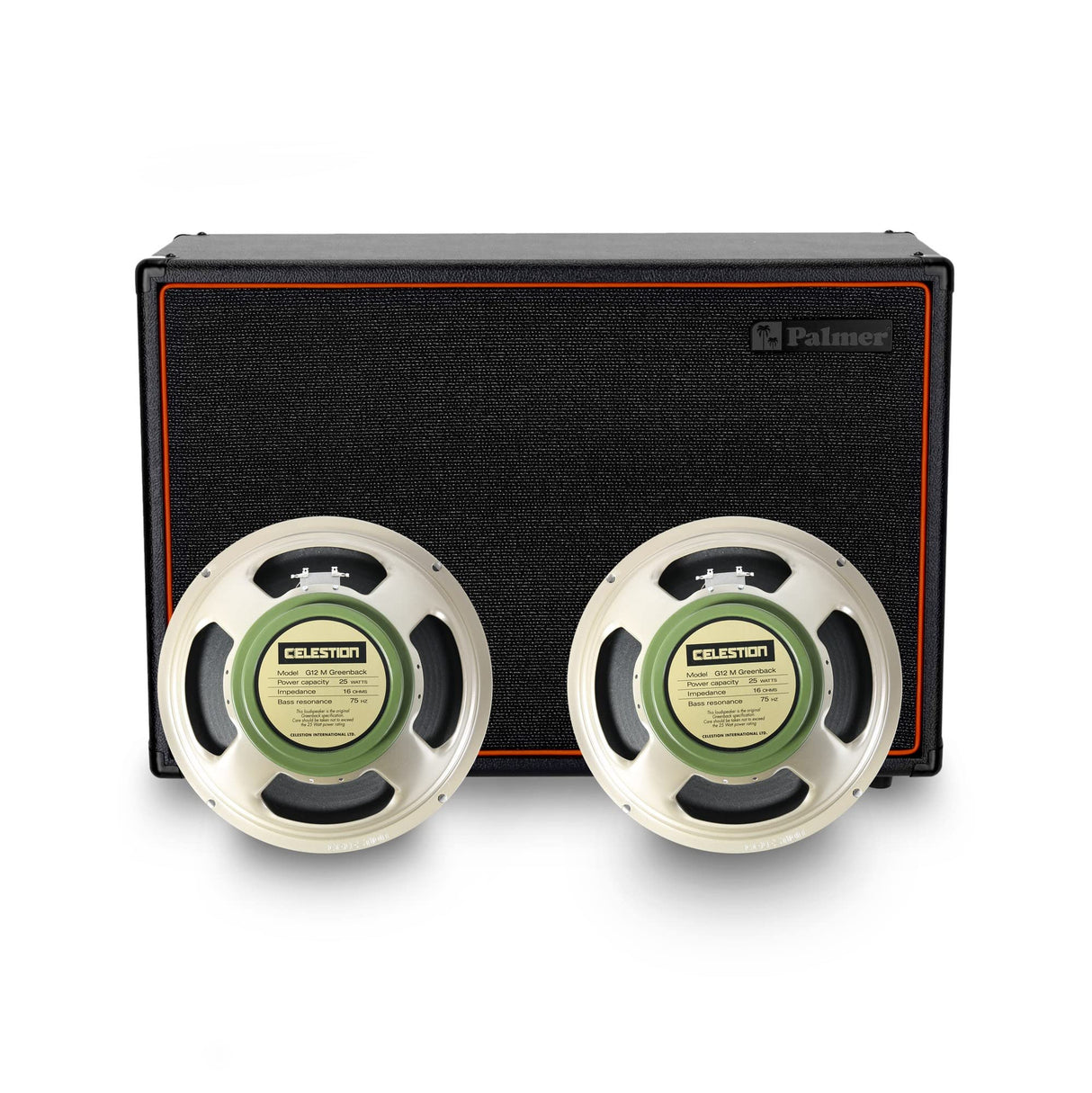 Palmer CAB 212 X GBK - Caja de altavoces para guitarras con Celestion Greenback 2 x 12, cierre trasero