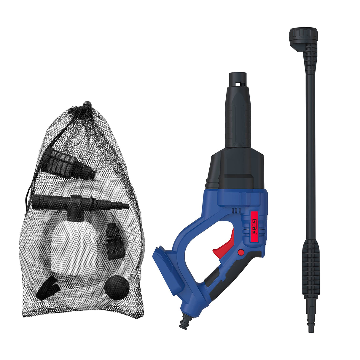 Güde DR 18-201-23 - Limpiador a presión (18 V, Easy Energy Exchange, presión máxima de 22 Bar, 120 l/h de Volumen máximo, Boquilla multifunción de 6 vías, autocebante, Incluye batería de 2,0 Ah y