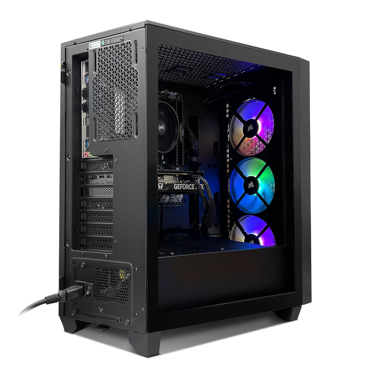 PC GAMING Corsair - PC Gamer iCUE AMD 4060 - MSI GeForce RTX 4060 8GB - Corsair 3000D Airflow RGB - Tarjeta Mere ASUS A520M-A CSM - Corsair Vengeance 2X8GB DDR4 3600 - SSD 1TB - Windows 11 Pro