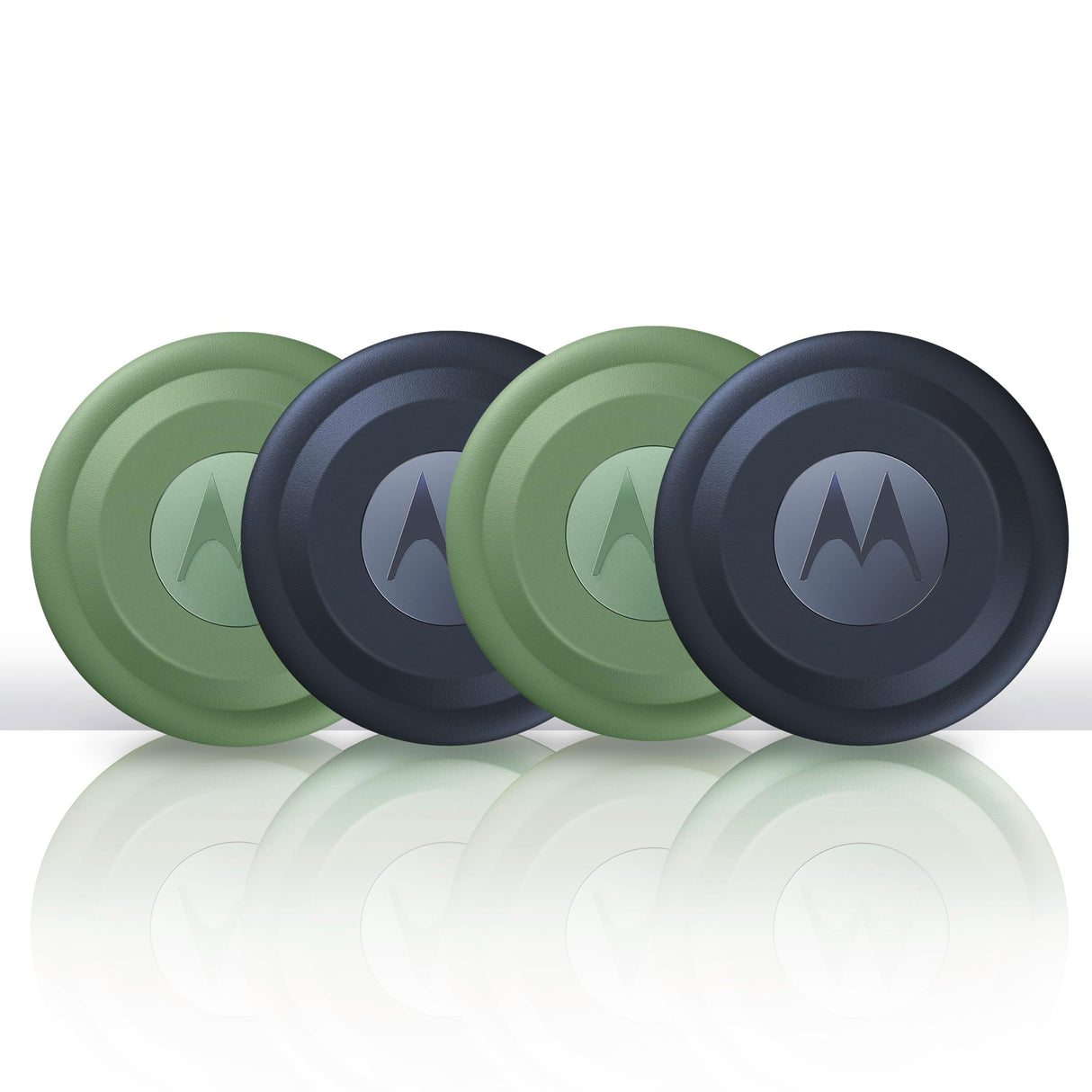 Motorola Moto Tag, fácil de configurar y localizar, protección Frente al Seguimiento no Deseado, Bluetooth y precisión UWB, autonomía 1 año, protección bajo Agua, Pack de 4 (Azul y Verde)