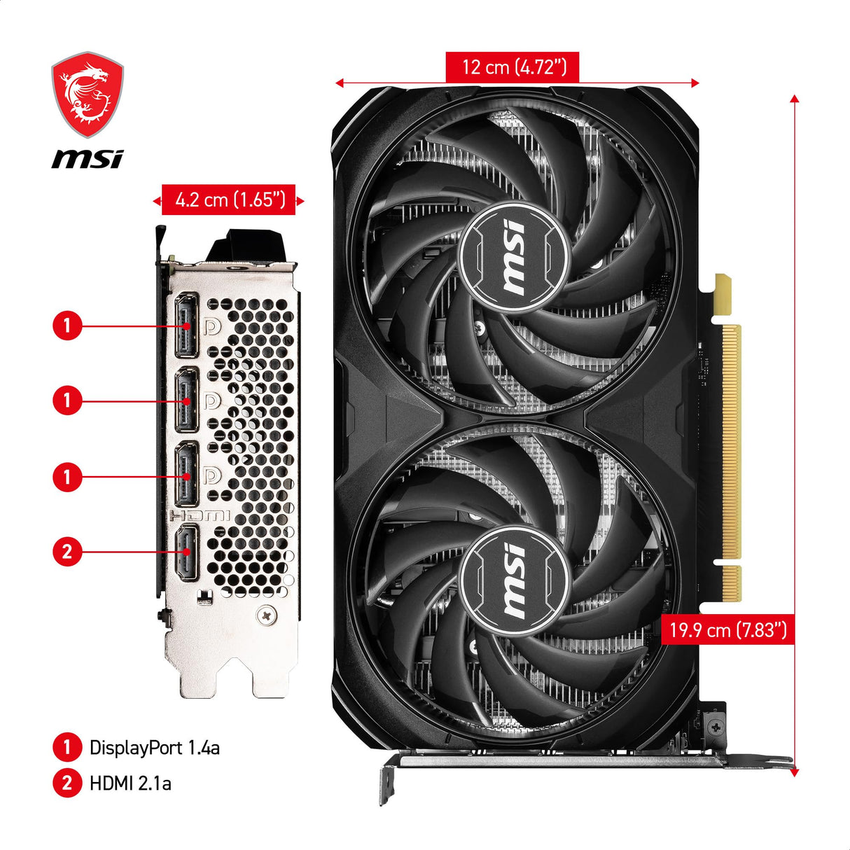 MSI GeForce RTX 4060 Ti VENTUS 2X BLACK 16G OC Tarjeta Gráfica - RTX 4060 Ti, 16GB GDDR6, 16GB, PCIe 4.0 - 2 x TORX Fan 4.0 - HDMI 2.1a, DisplayPort 1.4a, Estándar