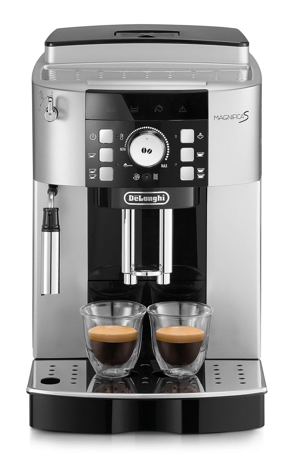 De'Longhi Perfetto ECAM 21.116.SB - Cafetera Superautomática, granos de café, café molido, 1.8 L, 15 bares, 1450 W, Negro y Plateado