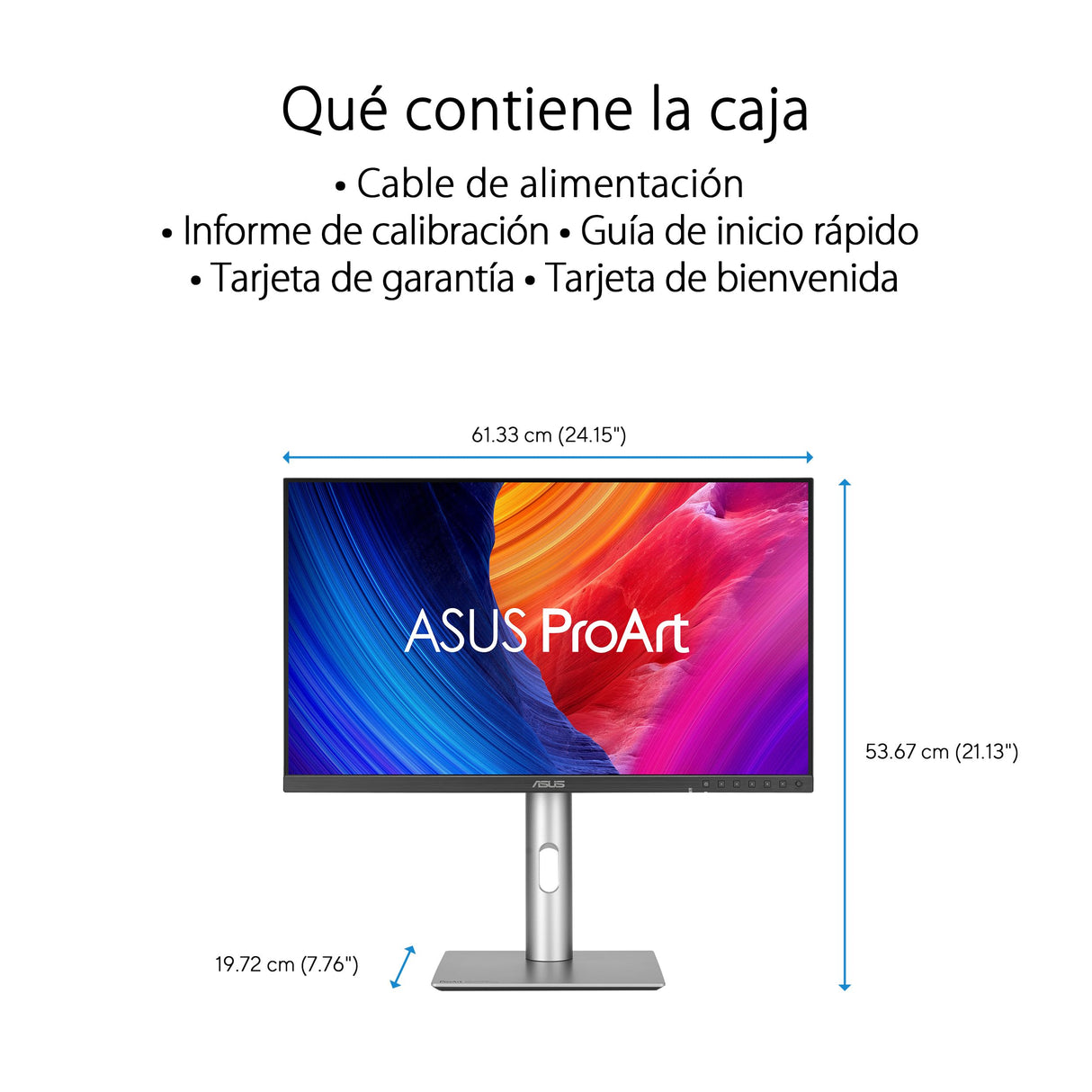 ASUS ProArt Display PA278CFRV - Monitor Profesional de 27", IPS, QHD (2560 x 1440), LuxPixel AGLR, 100Hz, USB-C PD 96W, VESA DisplayHDR 400 y MediaSync, Soporte ergonómico, Sostenibilidad ecológica