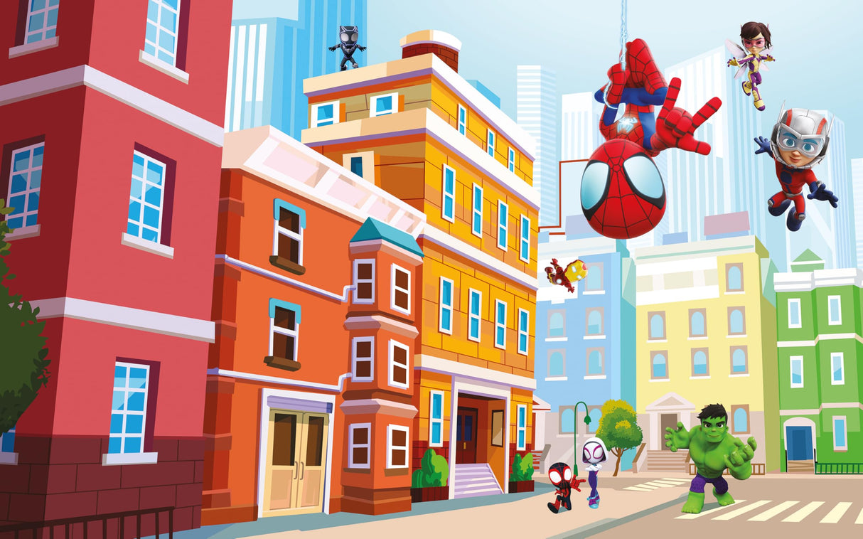 Komar WTD - Papel pintado fotográfico (400 x 250 cm), diseño de Spidey and His Amazing Friends City