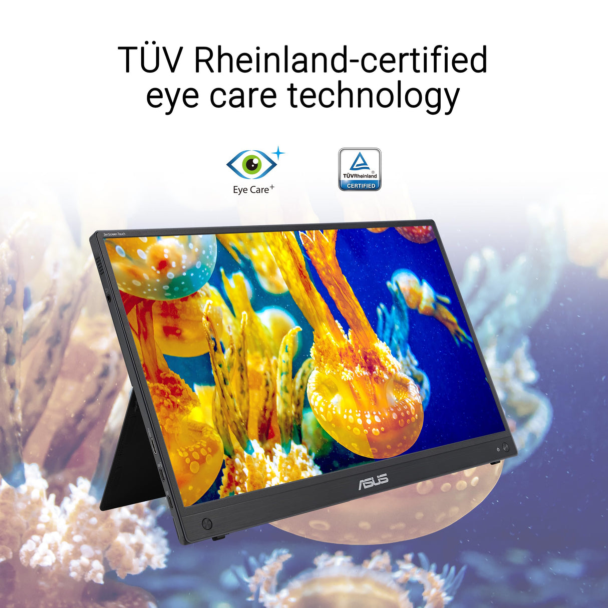 ASUS ZenScreen Touch MB16AMTR Monitor USB portátil de 15.6 Pulgadas, FHD (1920 x 1080), IPS, táctil, batería integrada, señal híbrida, Mini-HDMI, Toma para trípode, Flicker Free, Low Blue Light