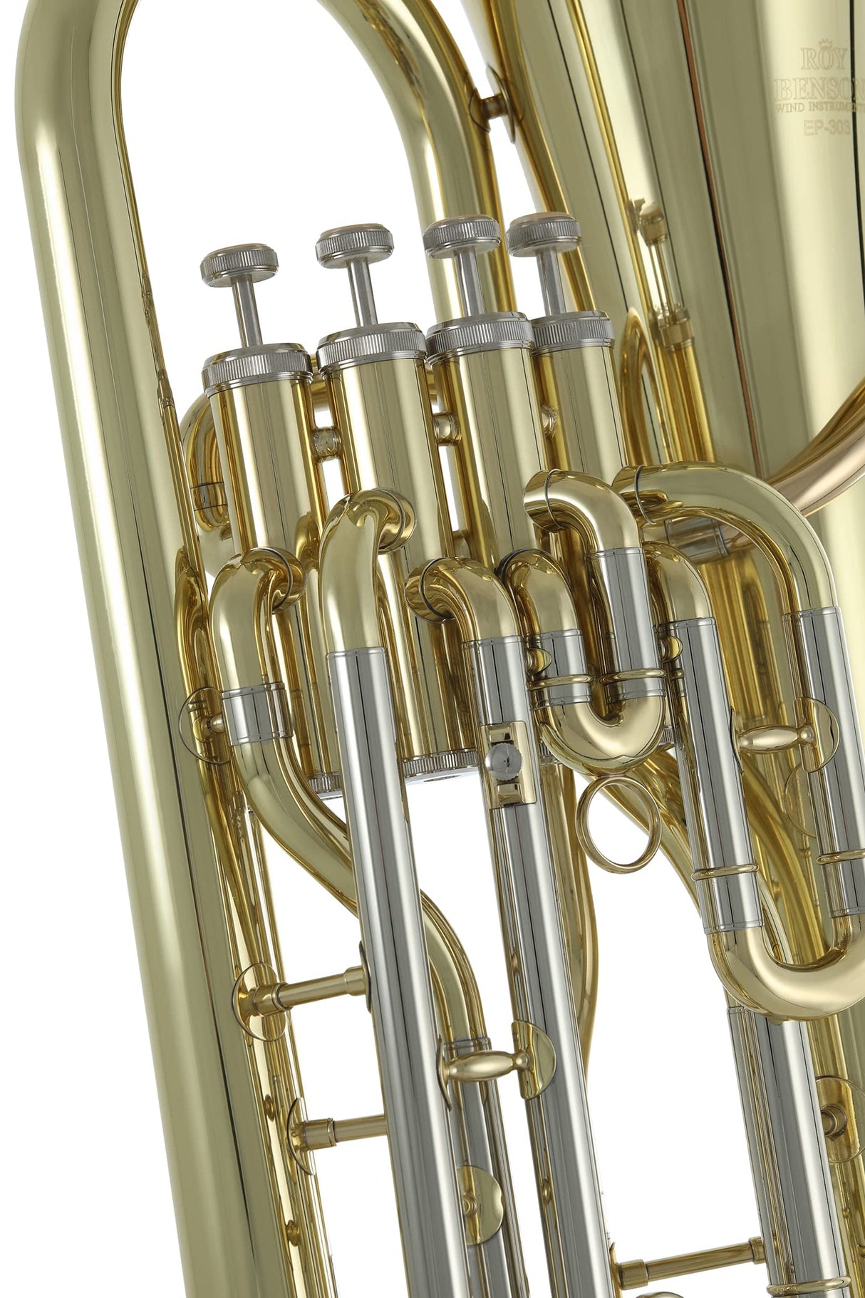 Roy Benson Bb-Euphonium EP-303 (Instrumento de viento profesional, con tudel de latón dorado, correderas exteriores de alpaca, válvulas de acero inoxidable, con estuche de forma cómoda)