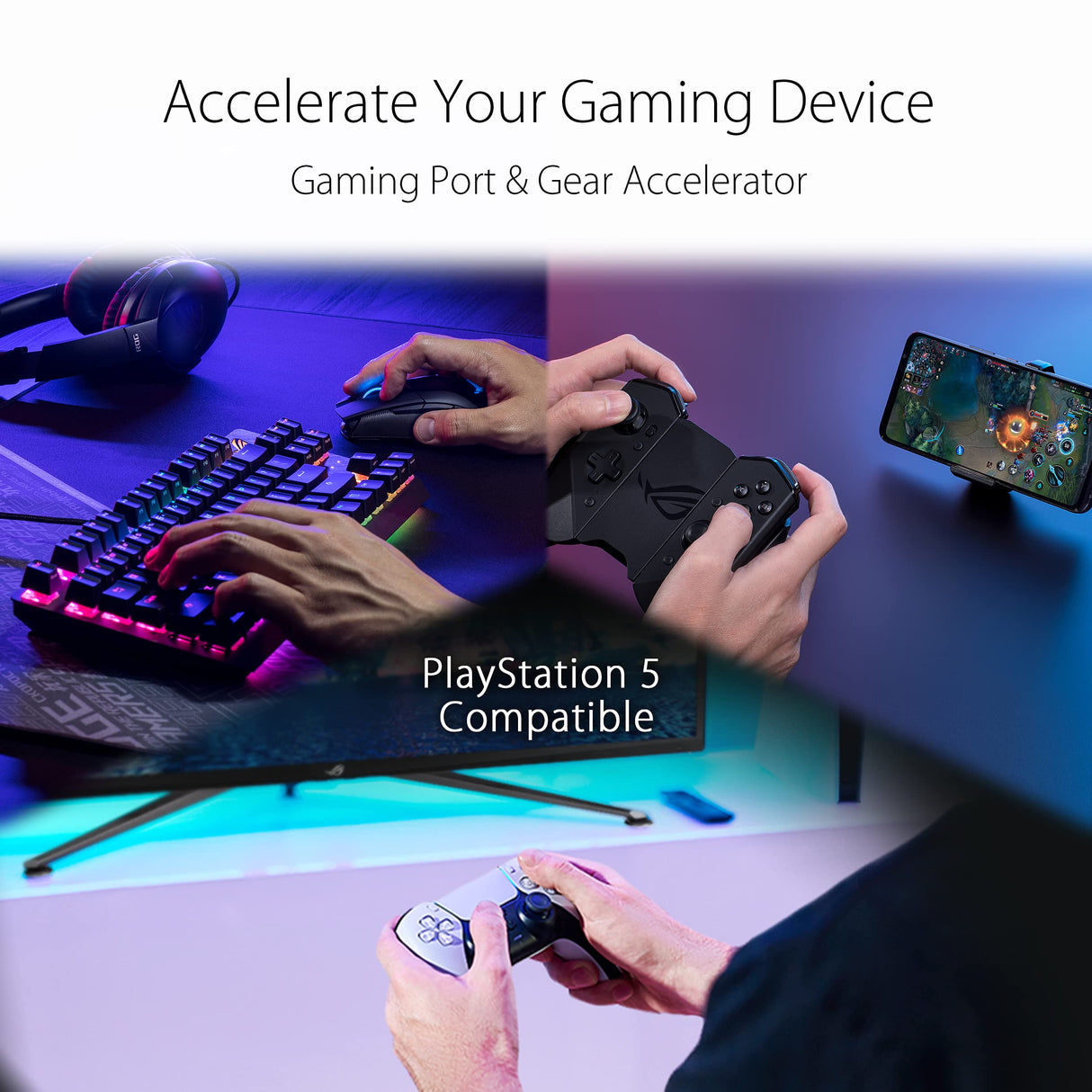 ASUS ROG STRIX GS-AX5400 - Router Wi-Fi 6 de doble banda para gaming, compatible con PS5 y juegos móviles, VPN Fusion, Instant Guard, Gear Accelerator, puerto de gaming, QoS adaptable, y Aura RGB