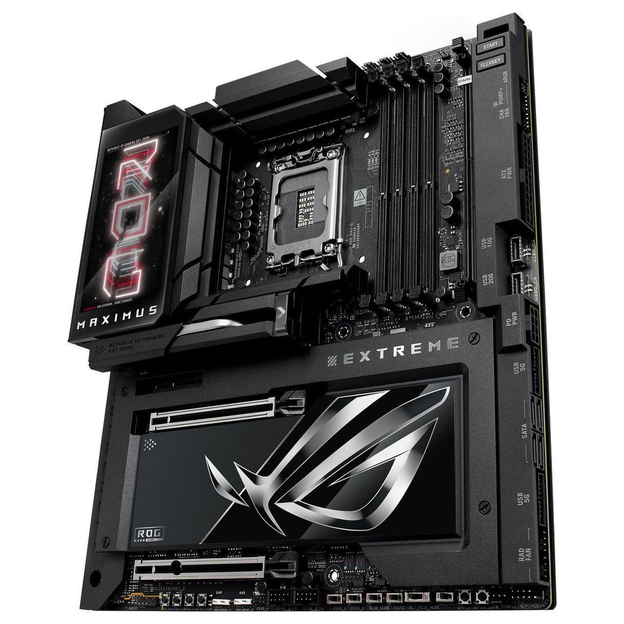 ASUS ROG Maximus Z890 Extreme - Placa Base E-ATX, 24+2+1+2 etapas de Potencia, DDR5, PCIe 5.0 Compatible con GPU de última generación, Seis Ranuras M.2, WiFi 7, Puertos Thunderbolt 5
