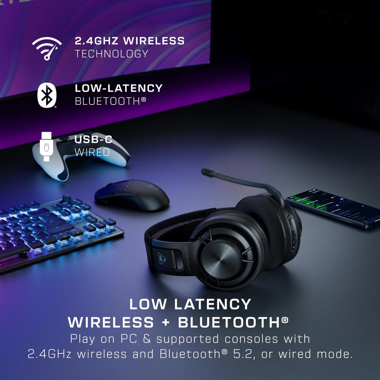 Turtle Beach Atlas Air Auriculares de Juego Abiertos Inalámbricos para PC, PS5, PS4 y Móviles equipados con Bluetooth