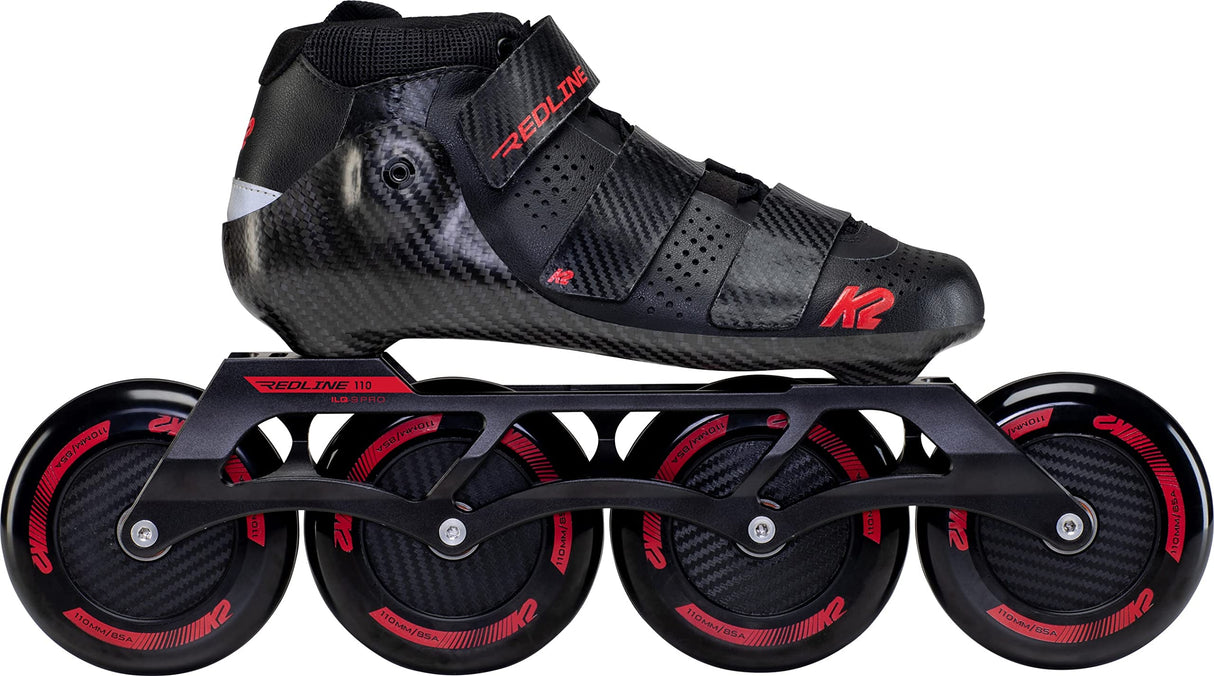 K2 Skates Redline 110 Patines, Unisex-Adult, Negro/Rojo, 47 EU