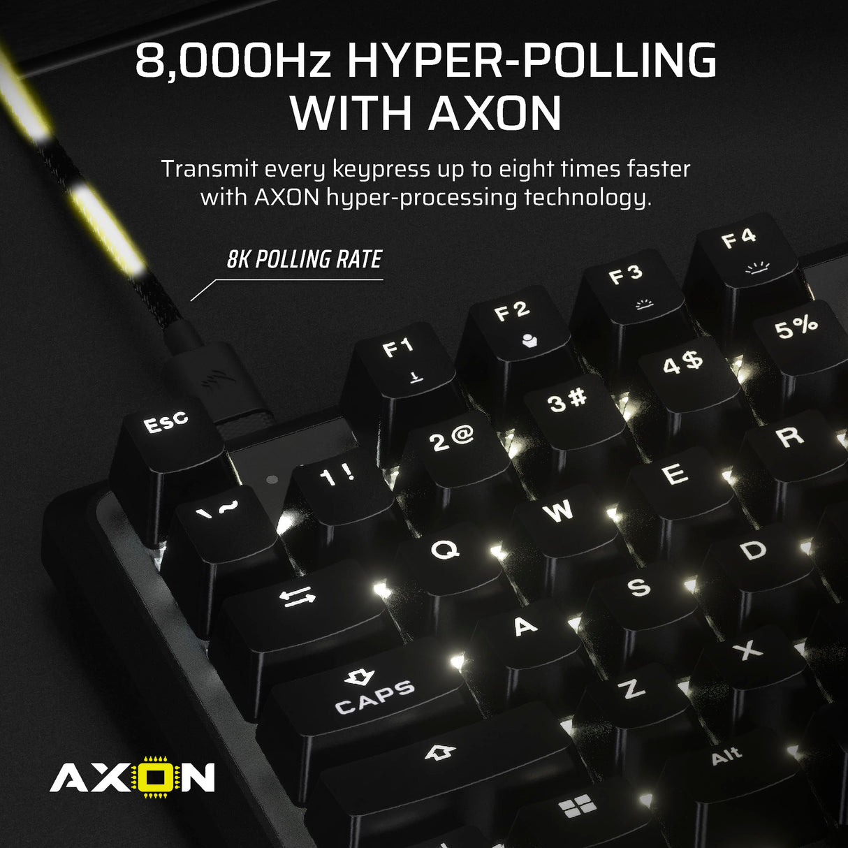Corsair K70 Pro TKL RGB Magnético-Mecánico con Cable Teclado para Juegos – Interruptores Hiperimpulsores MGX prelubricados – Activador Hall-Effect-Rapid – Hyper-Polling de 8000 Hz – QWERTY NA