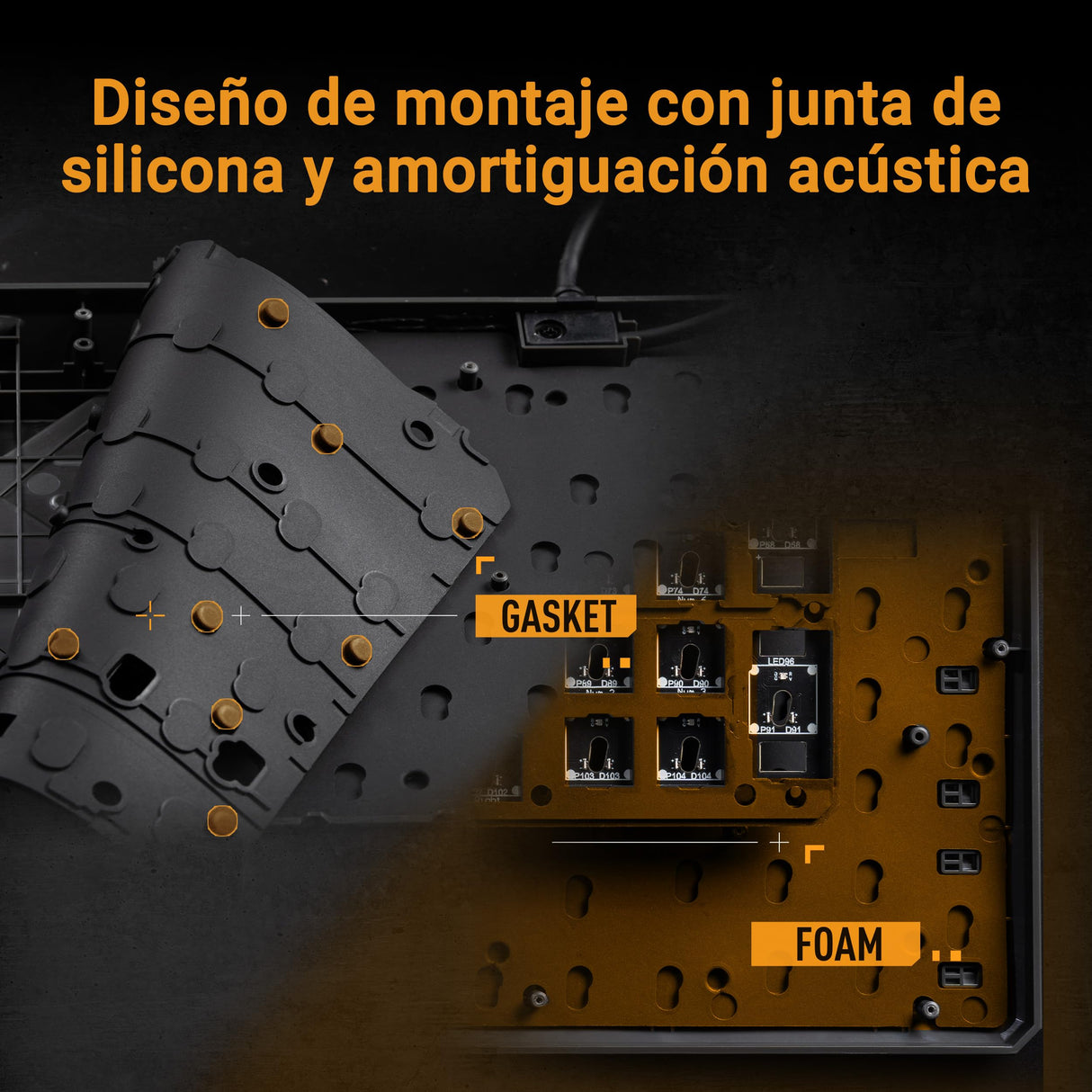 ASUS TUF Gaming K3 Gen II - Teclado Compacto de 98 Teclas, interruptores óptico-mecánicos RGB Red, Espuma amortiguadora, IP57, Placa Superior Desmontable y Aura Sync - Teclado QWERTY Español