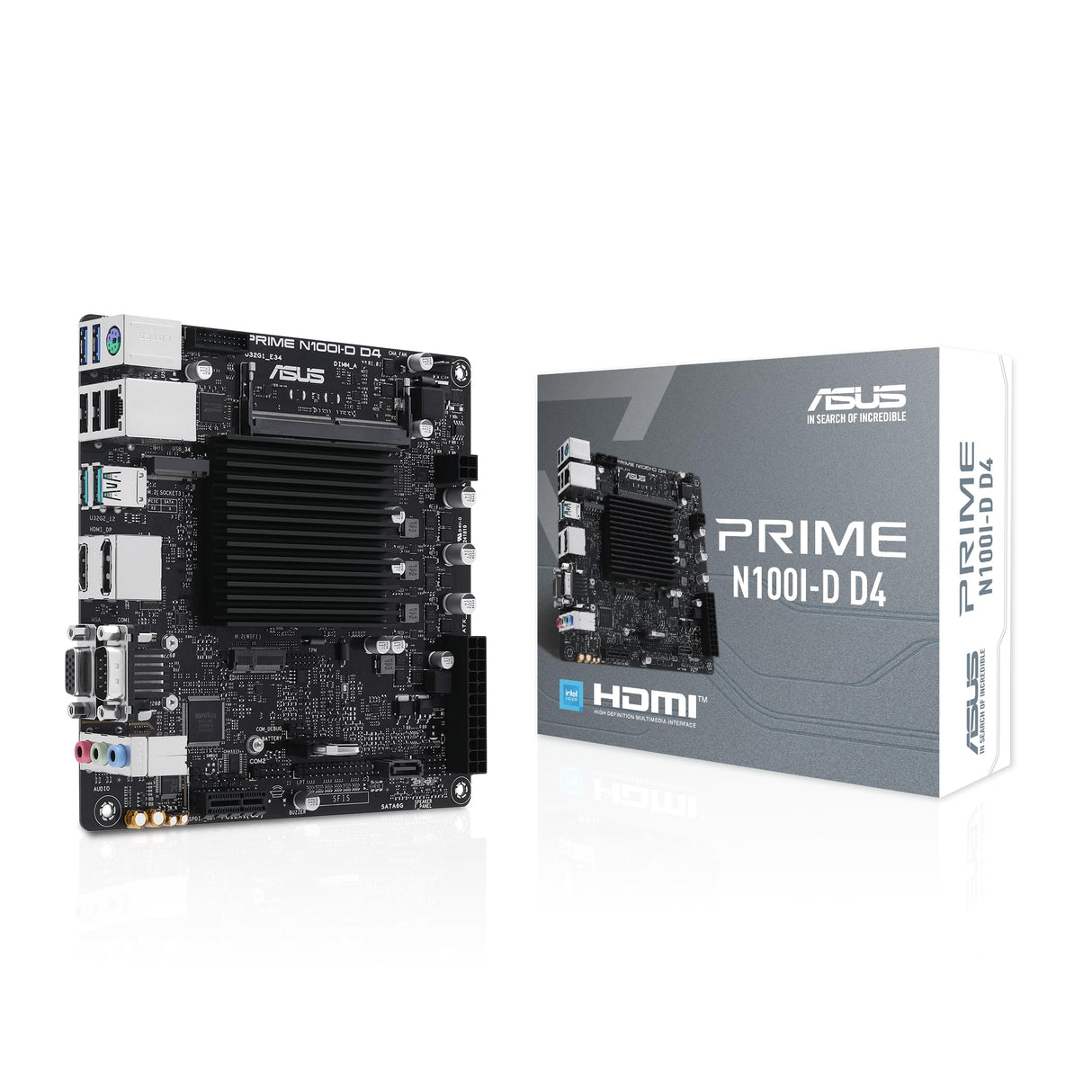 ASUS Prime N100I-D D4 Placa Base Intel N100 (procesador Intel N100, PCIe 3.0, USB 3.2 Gen 2, M.2, DDR4)