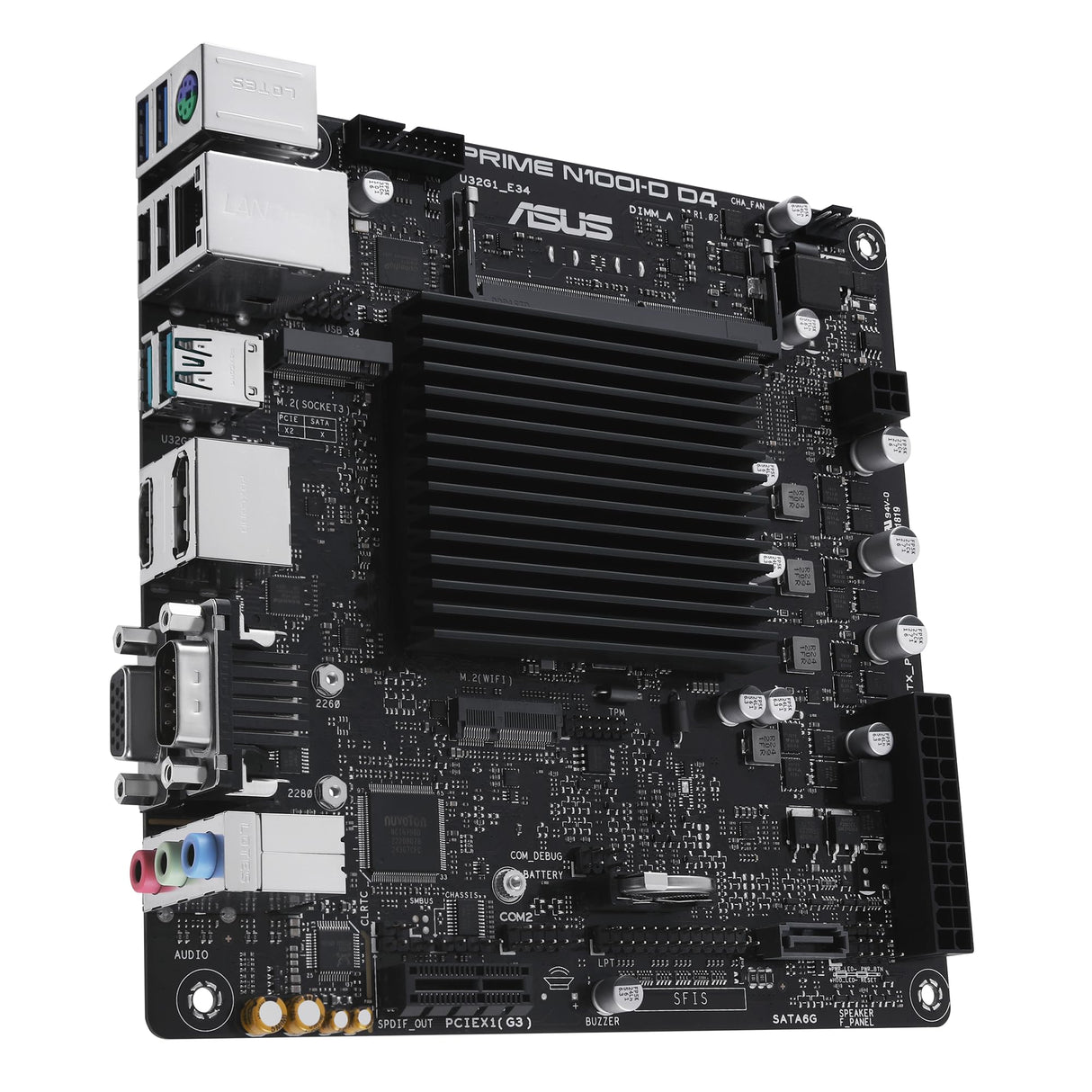 ASUS Prime N100I-D D4 Placa Base Intel N100 (procesador Intel N100, PCIe 3.0, USB 3.2 Gen 2, M.2, DDR4)