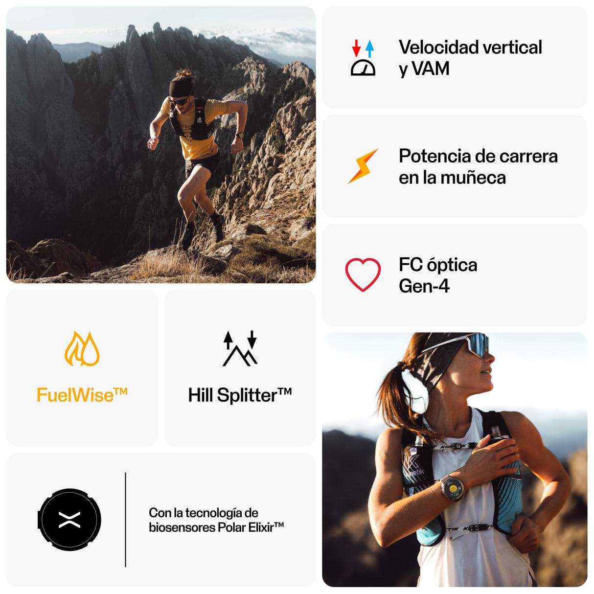Polar Grit X2 Pro Reloj Multideporte Robusto, con GPS y Correa de Cuero Adicional, navegación Avanzada, Registro de Actividad, biosensores y monitoreo de FC