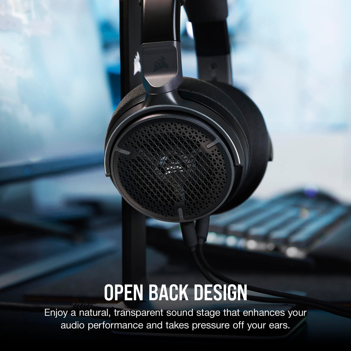 Corsair Virtuoso Pro Auriculares para Juegos con Cable y Parte Trasera Abierta, micrófono unidireccional Desmontable, Controladores de grafeno 50 mm, Respuesta de frecuencia de 20 Hz-40 kHz, Carbono