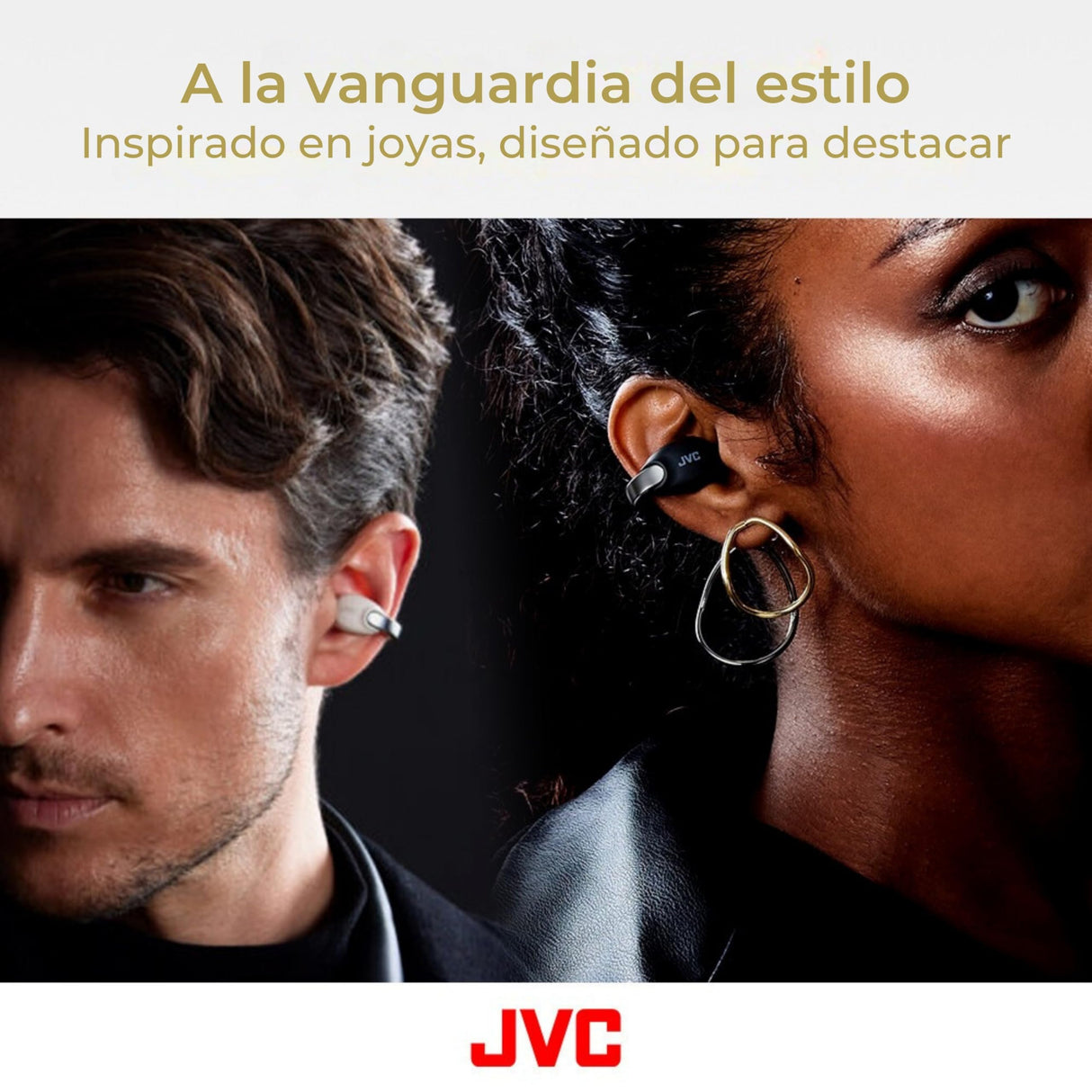 JVC Auriculares Inalámbricos Bluetooth | 24h de Batería y Carga Rápida | Oreja Abierta | Ligeros y Resistentes al Agua | Deportivos con IPX4 y Control Táctil - HA-NP1T Blanco