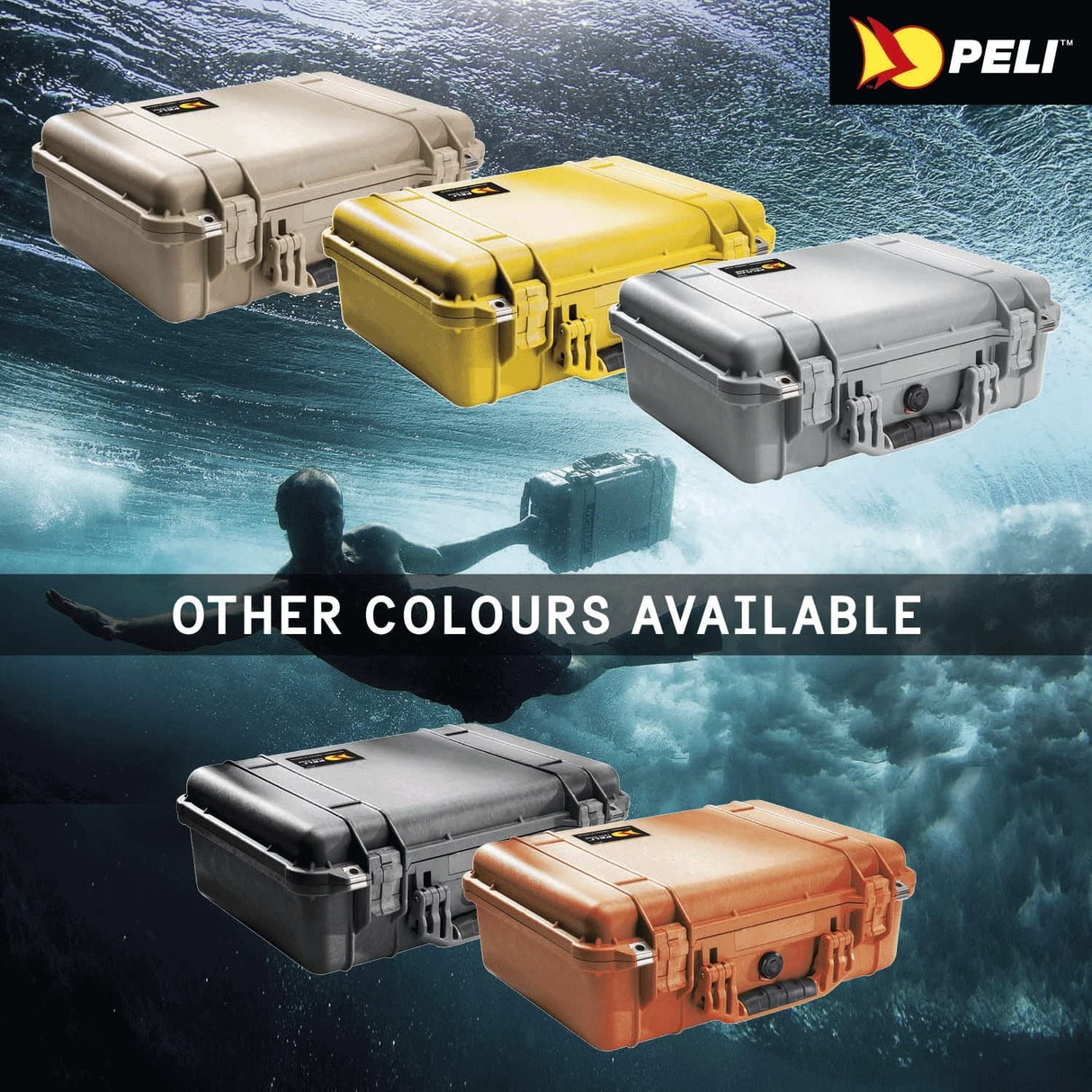 PELI 1500 Maleta protectora sumergible para equipos electrónicos y audiovisuales, IP67 estanca e impermeable al polvo, 19L de capacidad, fabricada en Alemania, sin espuma, color negro