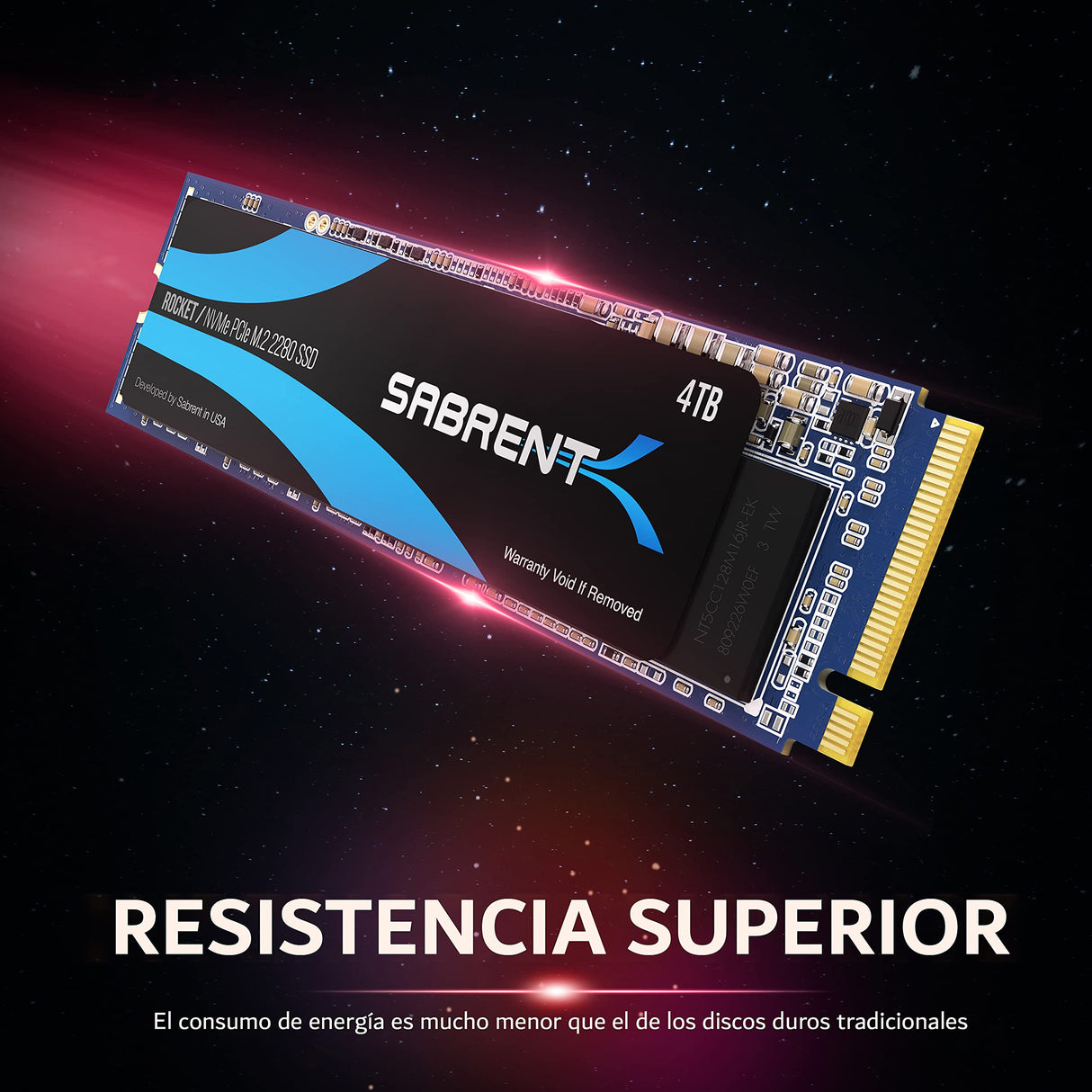 SABRENT SSD 4TB, M.2 SSD 4TB, NVMe 4TB PCIe M.2 2280, Velocidades internas de SSD de hasta 3450 MB/s, Rendimiento Extremo, Distribuidor Autorizado 5 años de garantía (SB-ROCKET-4TB)