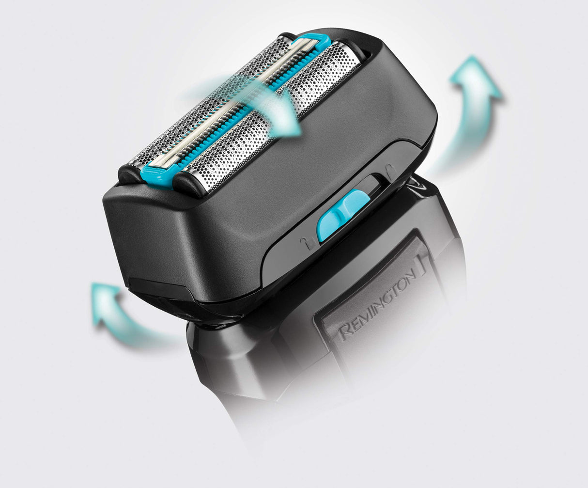 Remington Afeitadora de Láminas F6 Style Aqua - Máquina de Afeitar Inalámbrica, Láminas Flexibles Dobles Independientes, Cabezal Pivotante, Cortapatillas, 60 min Autonomía, Resistente al Agua - F6000