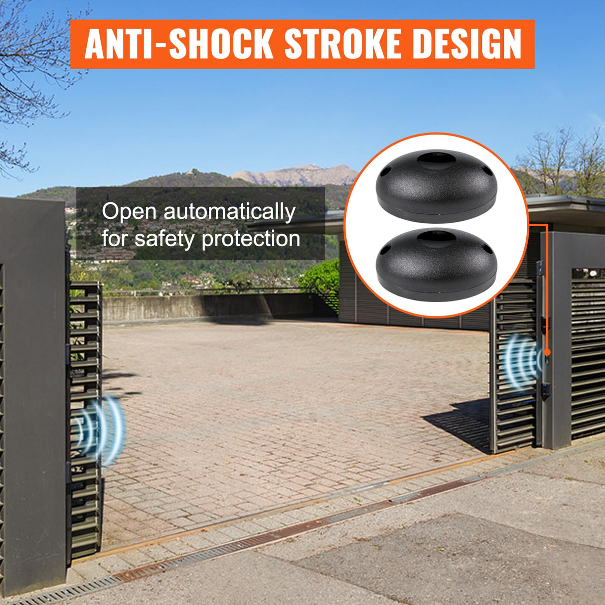 VEVOR Abridor Automático de Puerta Corredera 550 W 26 Nm con Accionamiento por Engranajes 1500 kg con Sensor de Infrarrojos Mando a Distancia Alcance de 70 m para Puerta de Casa