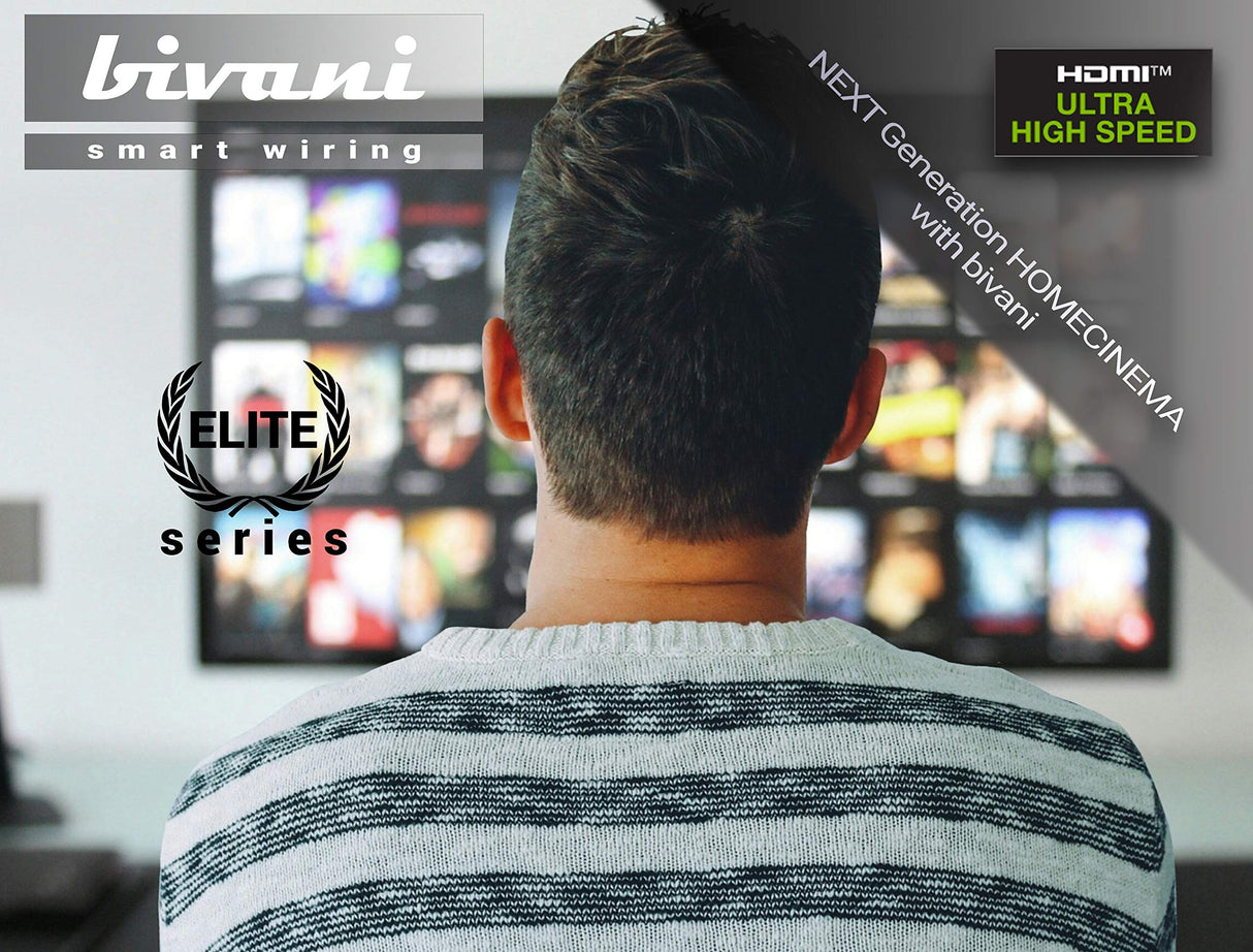 bivani Cable HDMI 2.1a de 8 K, 4 metros, 48 Gbps, cable HDMI de alta velocidad, certificado HDR10+, Ethernet de alta velocidad, PS5 y Xbox Series X Ready, revestimiento de nailon, serie Elite - 4M