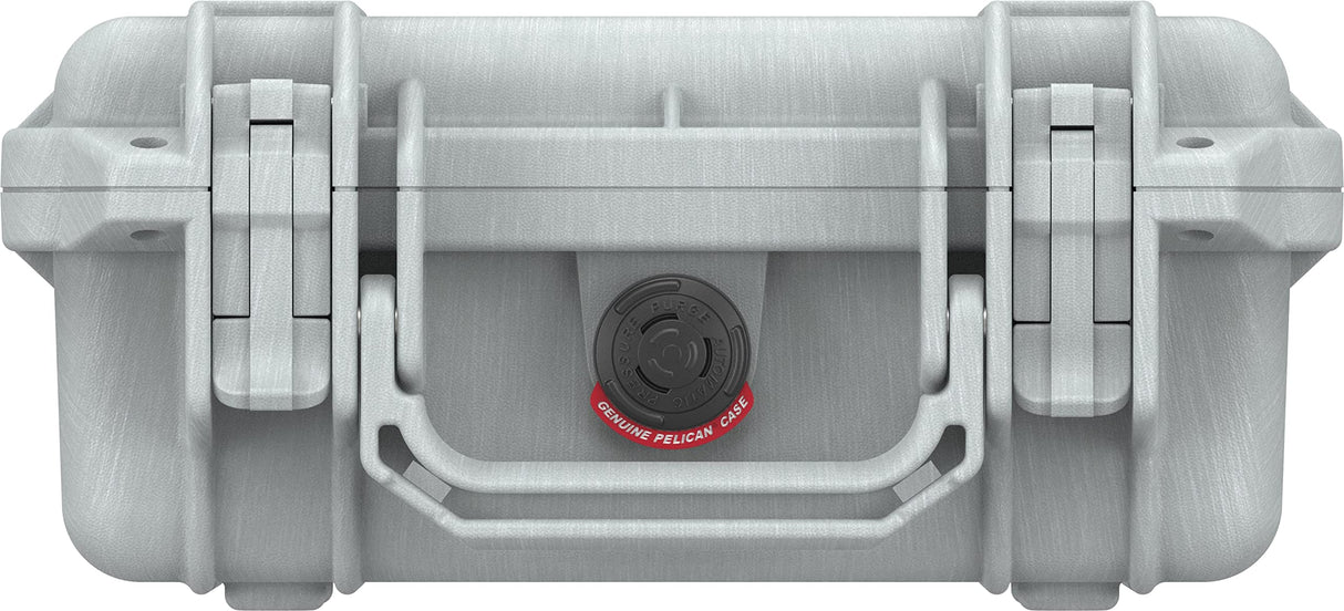 PELI 1200 Maleta fotográfica resistente al agua, al polvo y a los impactos, IP67 estanca e impermeable al polvo, 4L de capacidad, fabricada en EE.UU., con espuma personalizable, color gris