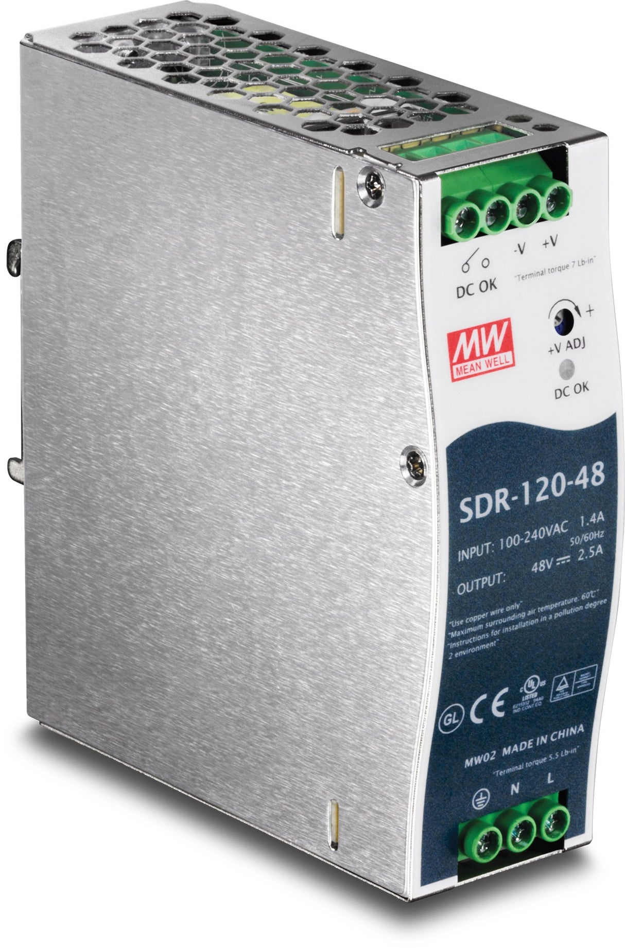 TRENDnet, TI-S12048, Fuente de alimentación DIN-Rail Industrial de Salida única de 120 W