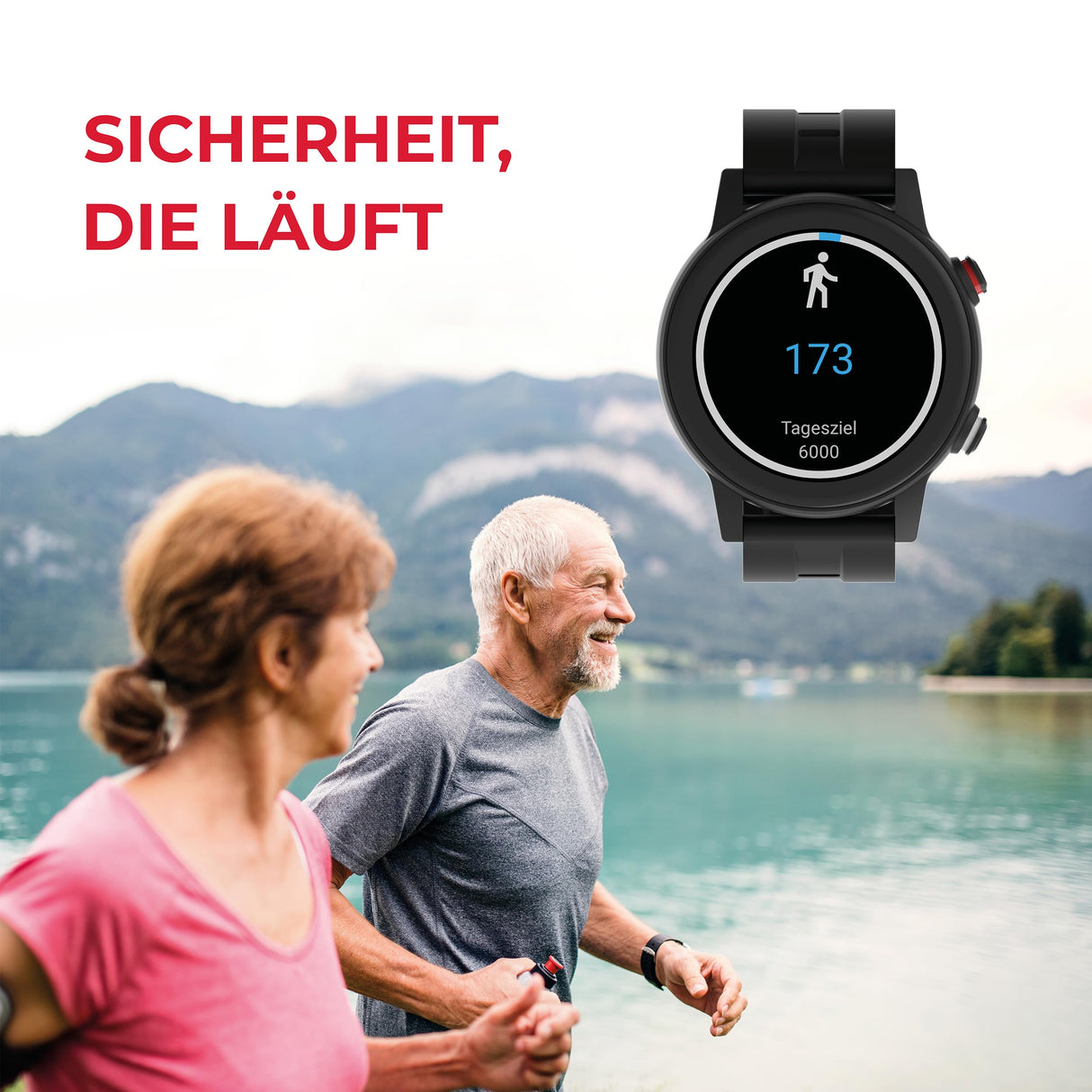 James R9 - Reloj de Emergencia y Seguridad para Personas Mayores, detección de caídas, botón de Llamada de Emergencia y Seguimiento GPS, podómetro, Monitor de frecuencia cardíaca, aplicación Familiar
