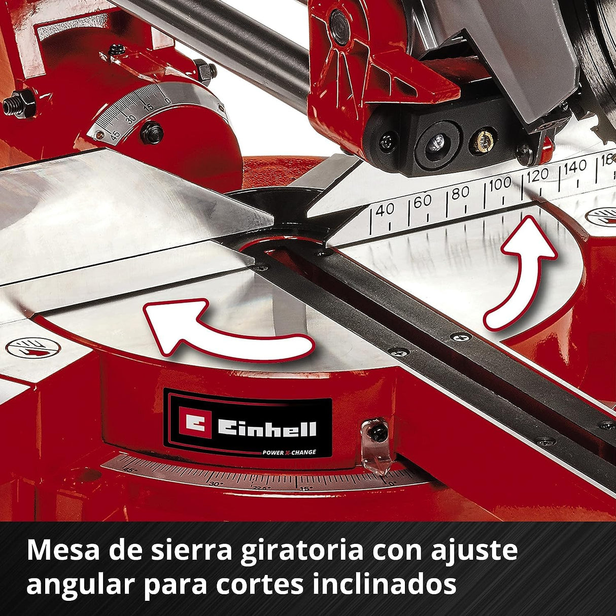 Einhell Ingletadora telescópica TE-SM 36/210 Li-Solo Power X-Change (36 V, iones de litio, Ø210x Ø30 mm hoja, función de tracción de marcha suave, láser de línea de corte, sin batería y cargador)