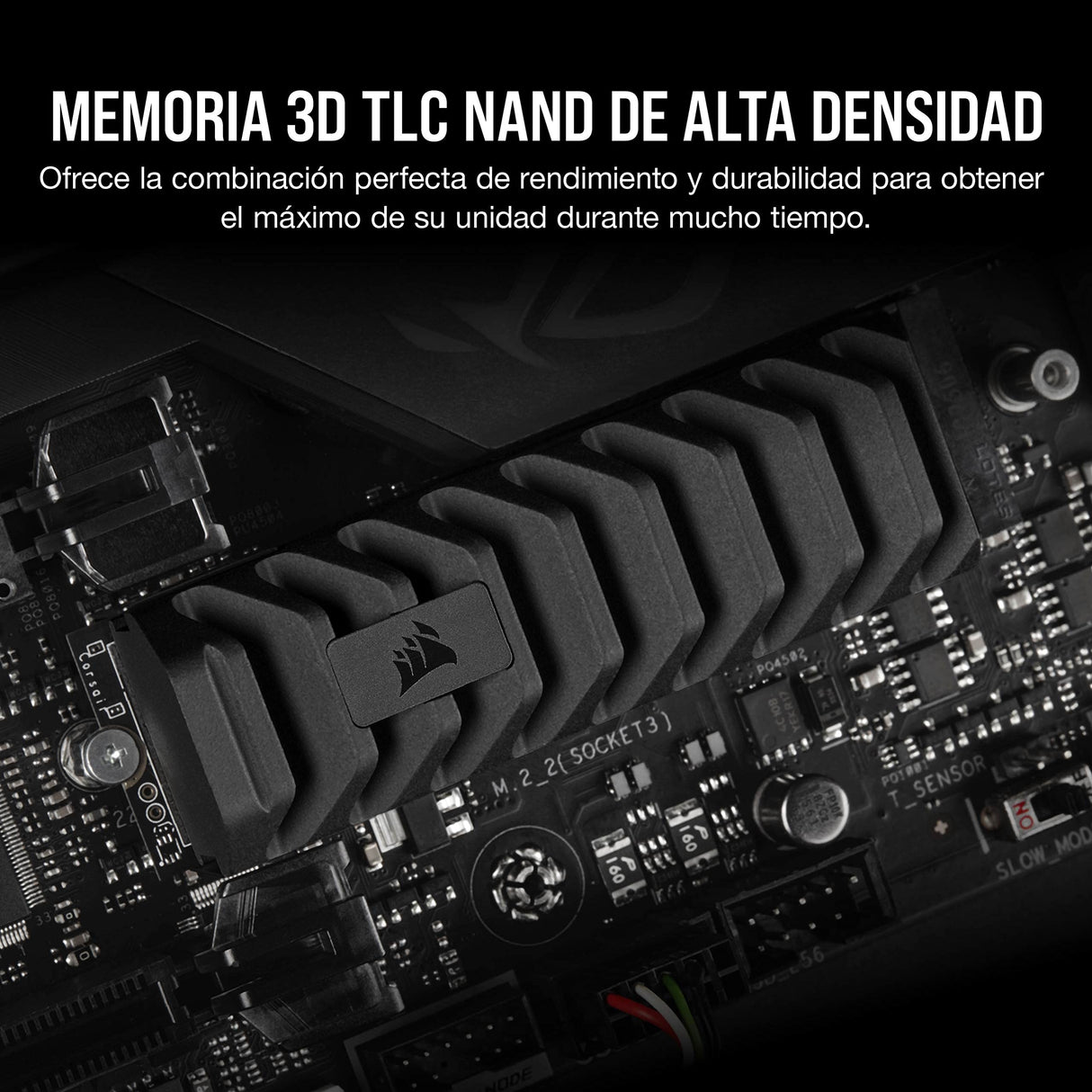 Corsair MP600 Pro XT 8TB Gen4 PCIe x4 NVMe M.2 SSD - Velocidades de Lectura y Escritura secuencial de hasta 7.000 MB/s y 6.100 MB/s, TLC NAND de Alta Densidad – Disipador Térmico de Aluminio - Negro