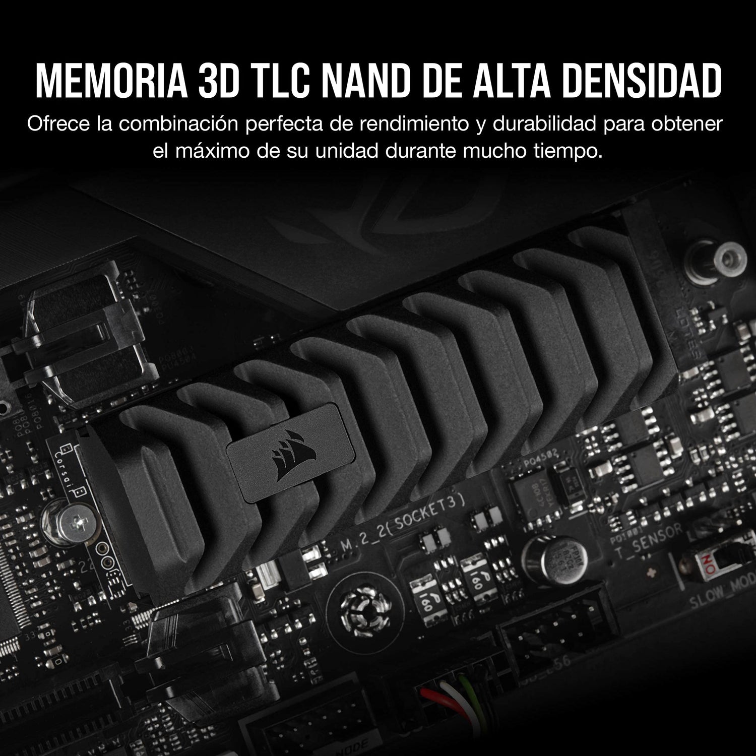 Corsair MP600 Pro XT 8TB Gen4 PCIe x4 NVMe M.2 SSD - Velocidades de Lectura y Escritura secuencial de hasta 7.000 MB/s y 6.100 MB/s, TLC NAND de Alta Densidad – Disipador Térmico de Aluminio - Negro