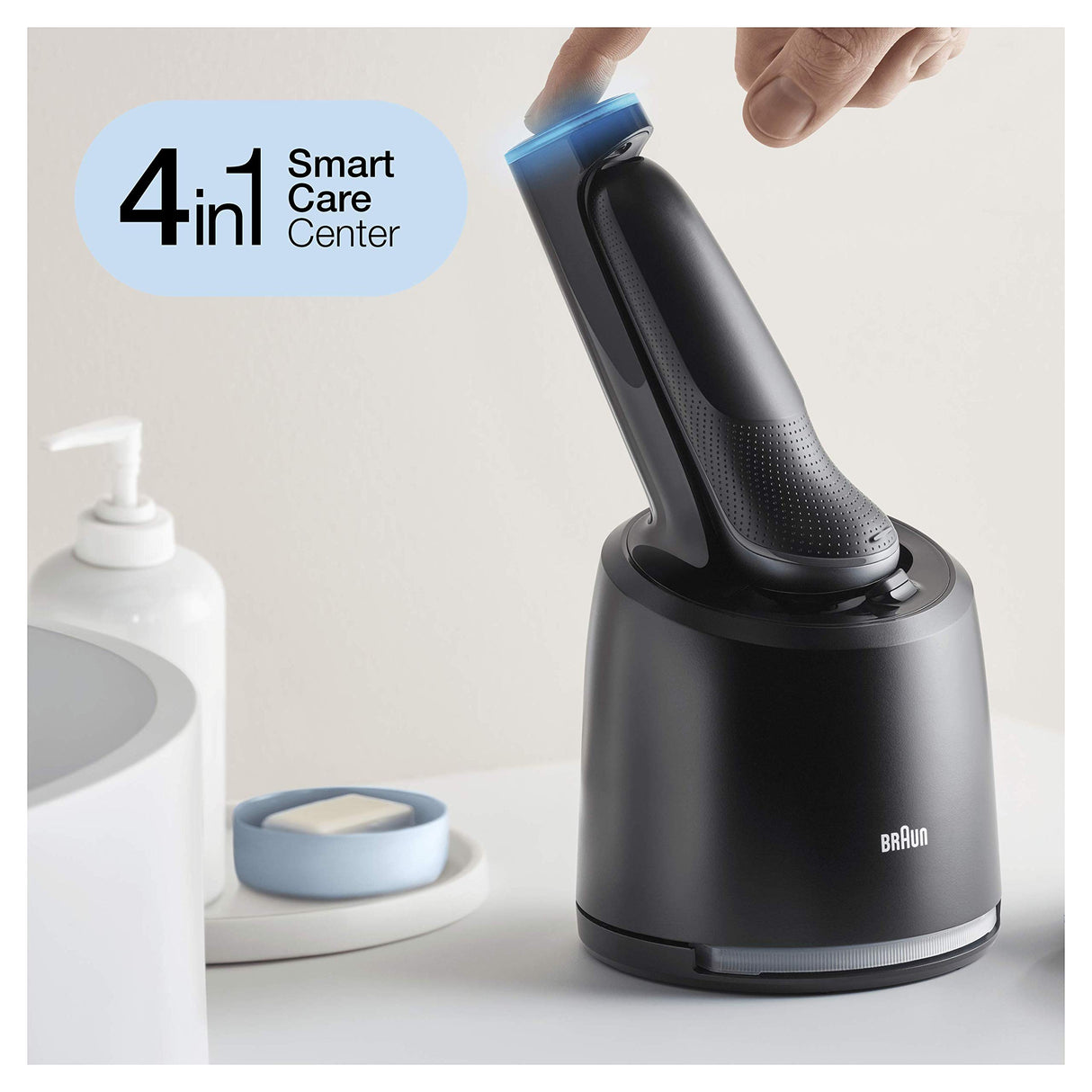 Braun Series 6 60-N7650cc Afeitadora Eléctrica Hombre de Lámina para Barba, con Centro de Limpieza SmartCare, Recortadora Barba, Depiladora Corporal, Uso en Seco y Mojado, Recargable, Inalámbrica,Gris