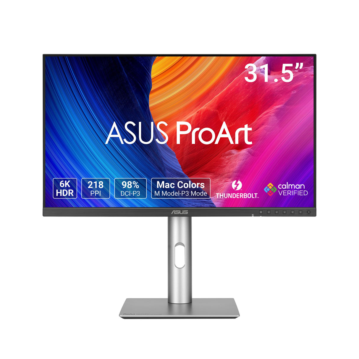 ASUS ProArt Display 6K PA32QCV - Monitor Profesional de 31,5", IPS, 6K (6016 x 3384), 98% DCI-P3, LuxPixel AGLR, ΔE<2, Calman, Thunderbolt 4, VESA DisplayHDR 600, KVM, DisplayWidget Center