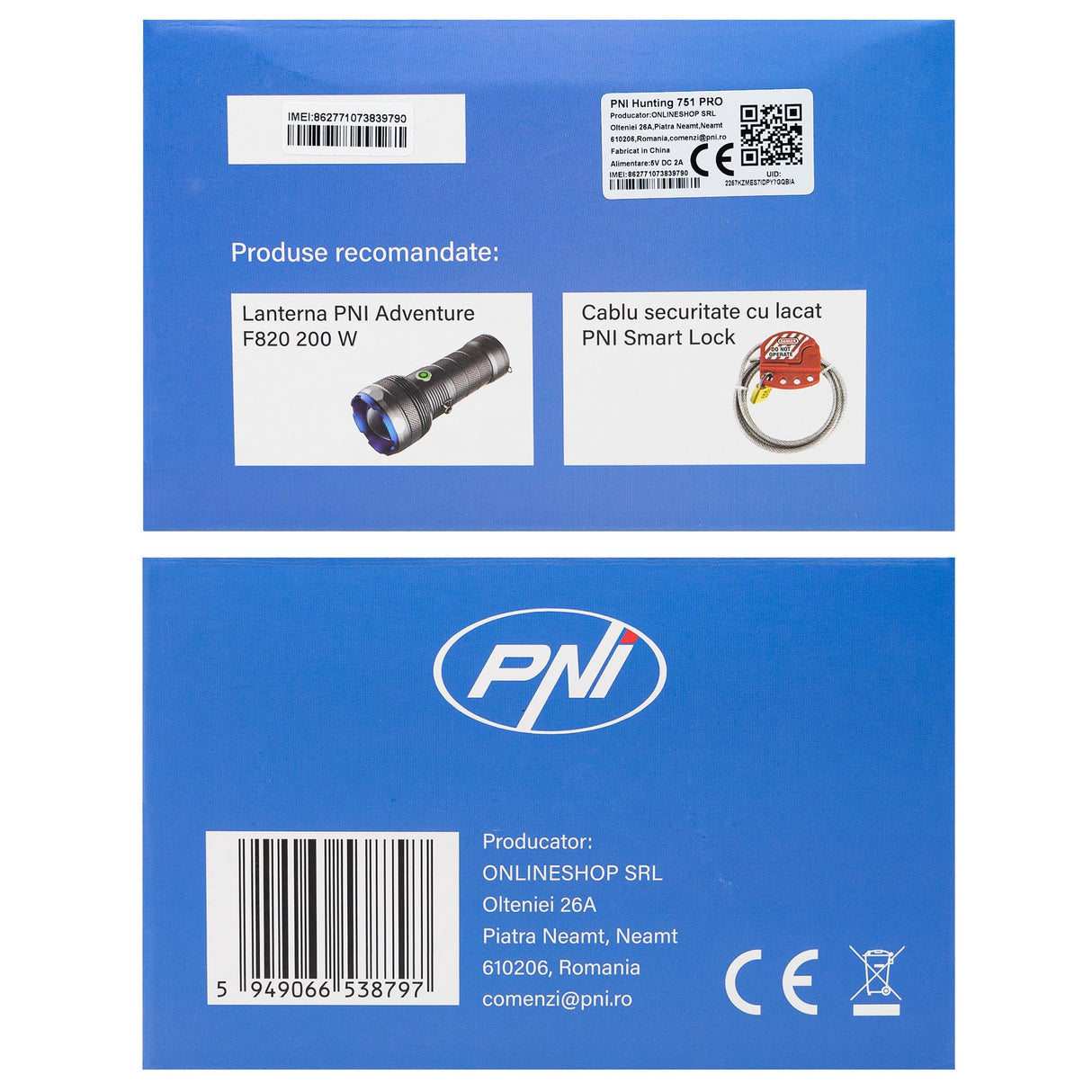 PNI Hunting 751 Pro cámara de videovigilancia de Camuflaje, 16MP, 4G LTE, GPS, visión Nocturna, LED Invisibles para Animales, IP66