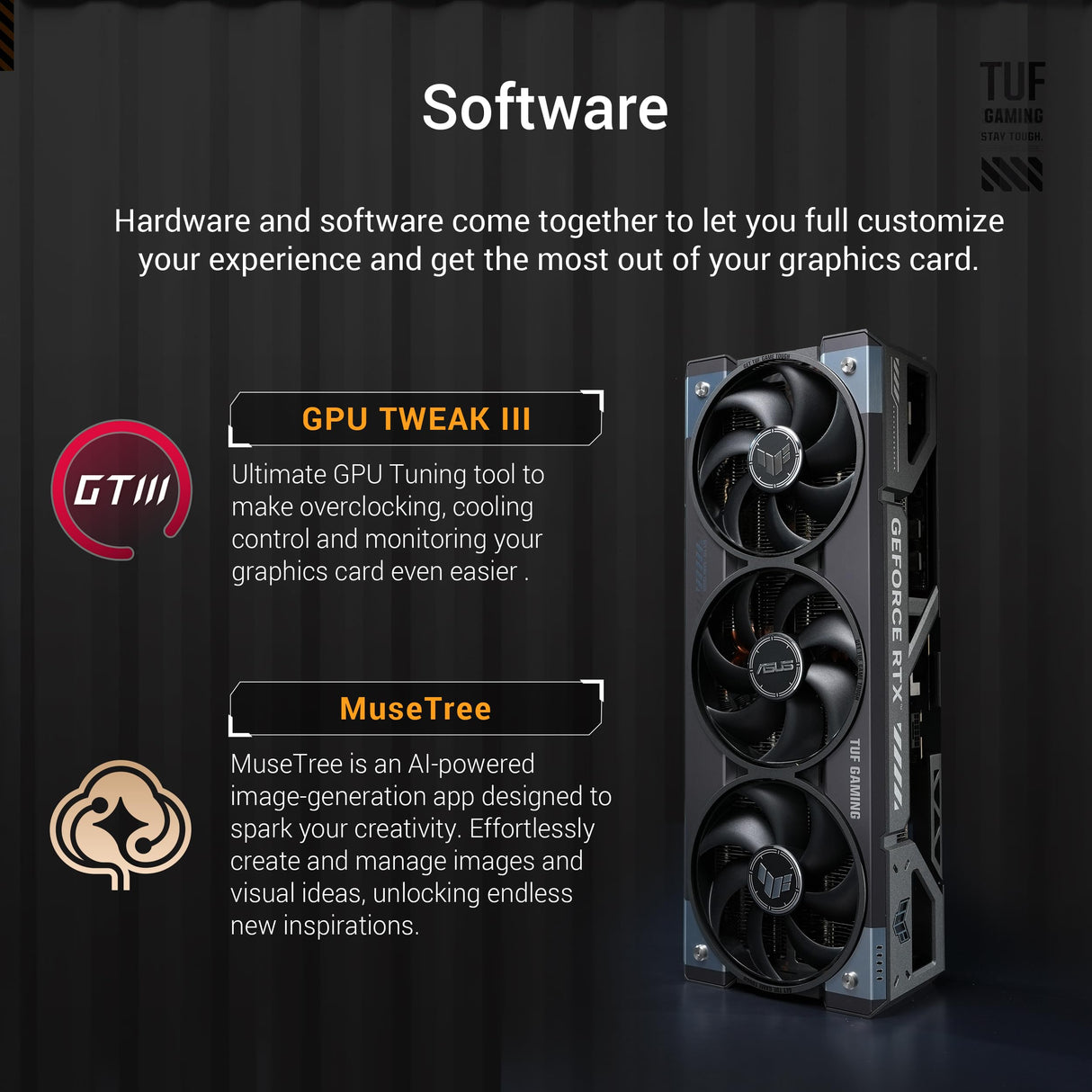 ASUS TUF Gaming GeForce RTX 5080 16GB GDDR7 OC Edition Tarjeta gráfica Gaming (PCIe 5.0, HDMI/DP 2.1, 3.6 Ranuras, Grado Militar, Revestimiento PCB, Ventiladores axial-Tech, cámara de Vapor)