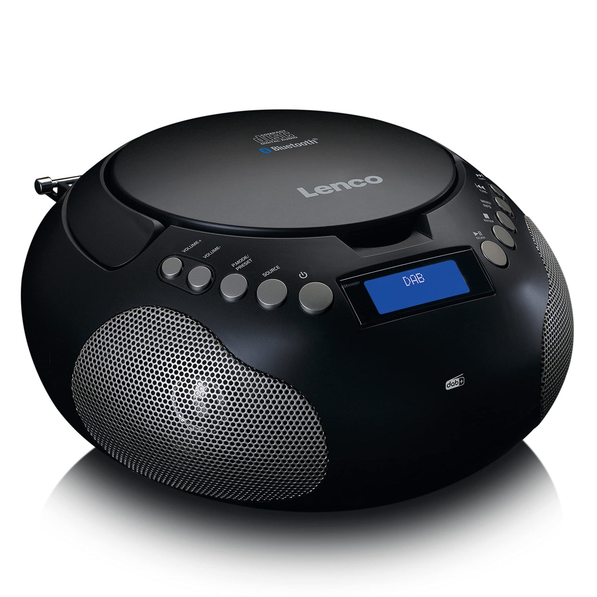Lenco SCD-341BK - Boombox con Radio Dab+/ FM y Bluetooth, Color Negro