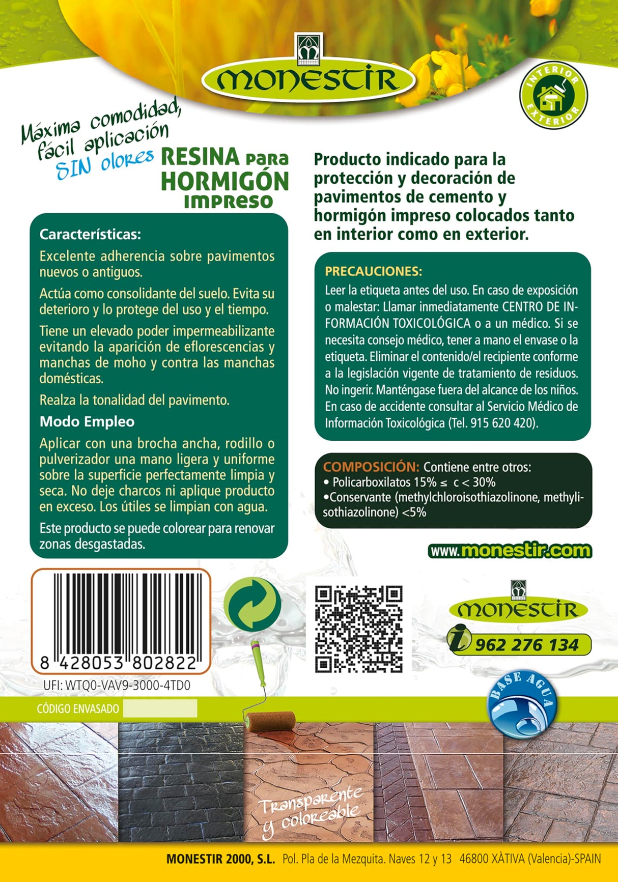 Monestir - RESINA HORMIGON IMPRESO (Fórm. Agua) - 25 Litros