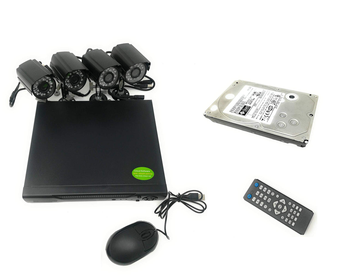 TEMPO DI SALDI Kit de videovigilancia DVR de 4 Canales + 4 cámaras infrarrojas + Disco Duro 500 GB