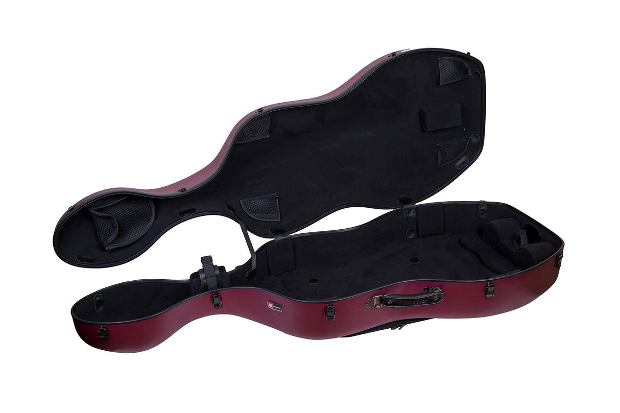 Crossrock Funda compuesta de policarbonato para violonchelo de tamaño 4/4 con mochila y ruedas en rojo (CRF102CEFRDHT) (CRF1020CEFRDHT)