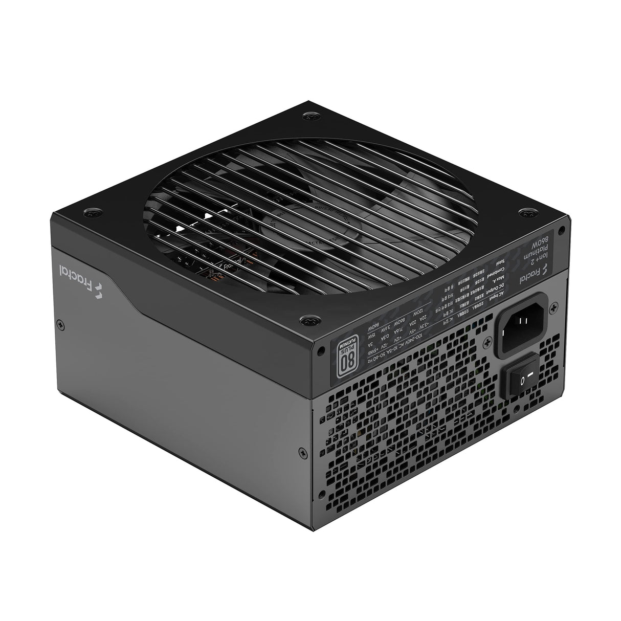 Fractal Design Ion+ 2 Platinum 860W 80 Plus Platinum Certified 860W Full Modular Compact ATX Power Supply