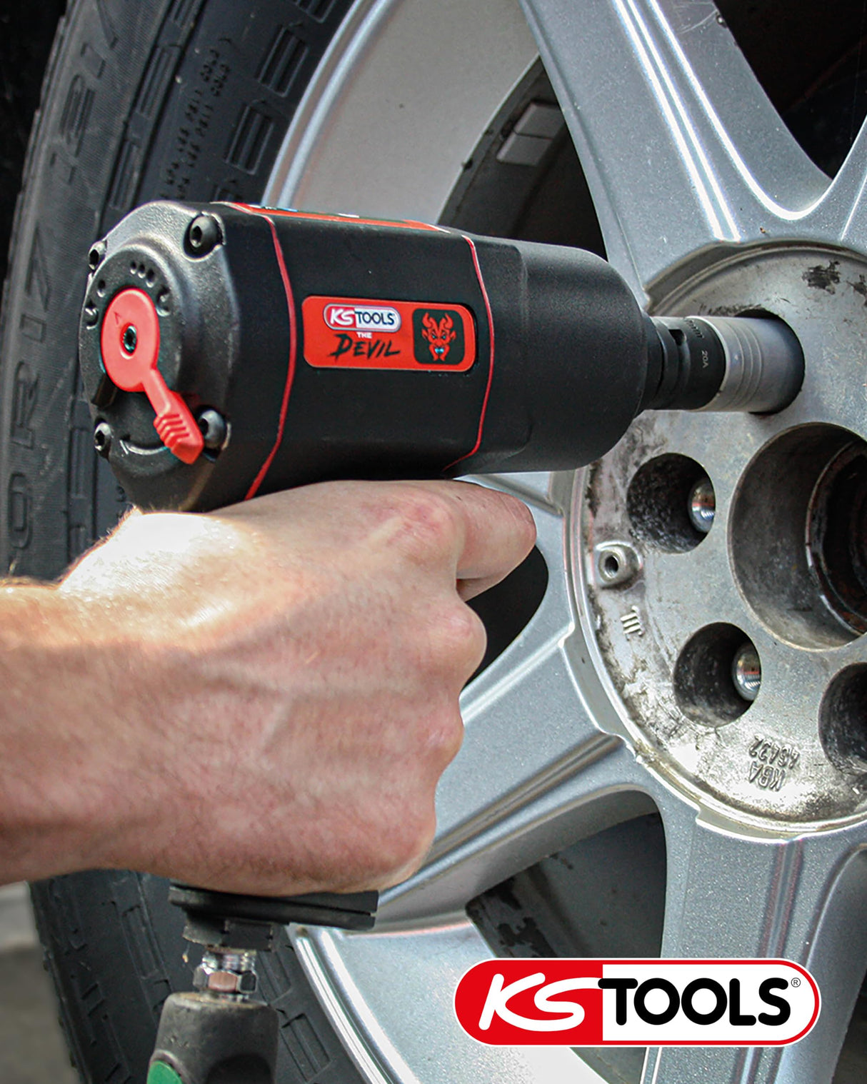 KS Tools 515.3825 Atornillador de carraca a aire comprimido de 3/8" MONSTER de alta potencia