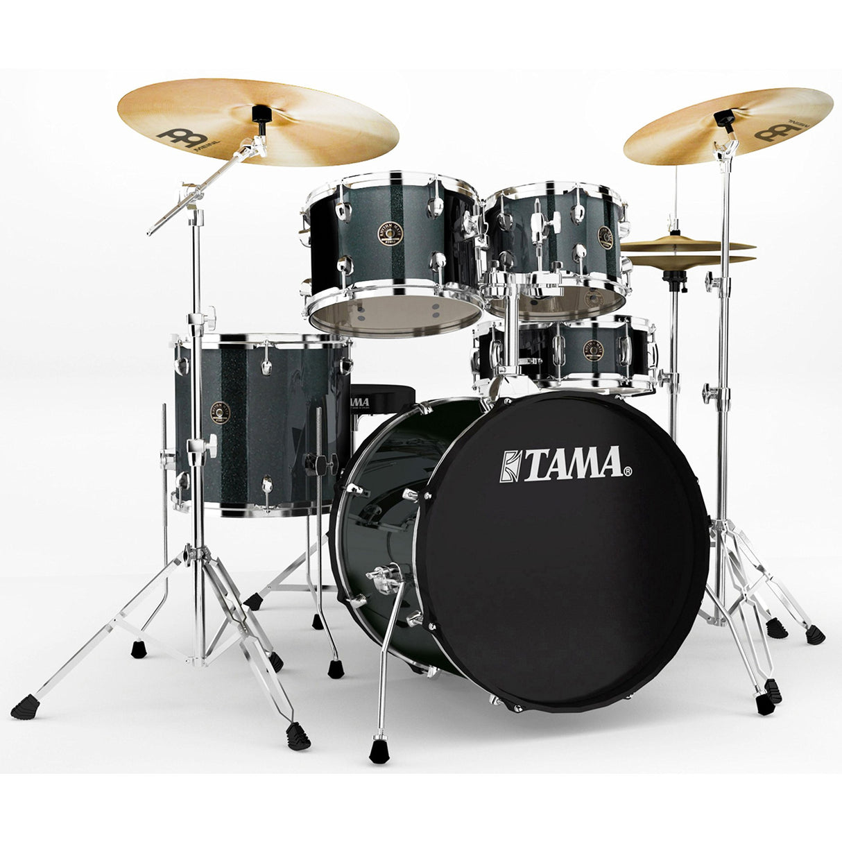 TAMA RM50YH6-MCP Rhythm Mate - Grupo de Percusión (5 Piezas) con 50.8 cm (20 pulgadas) de Bombo IVA, Tres Piezas de Basura Platillo Set/6 Piezas de Carbón de Hardware, Negro (Charcoal Mist)