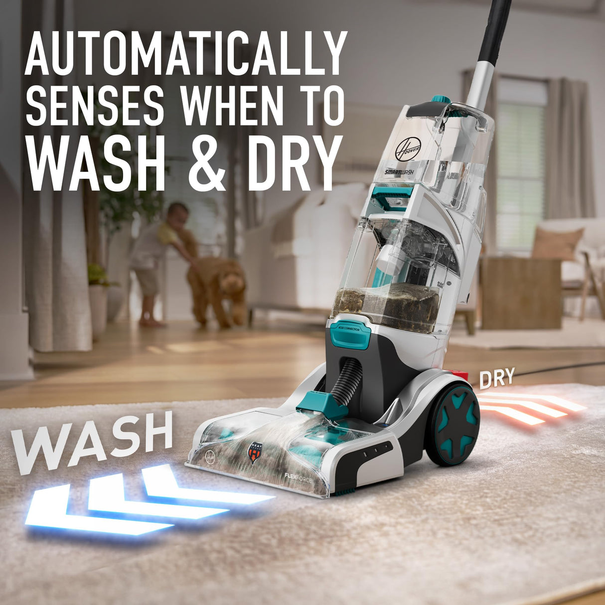 Hoover Smartwash FH52000 - Limpiador automático de alfombras, color turquesa