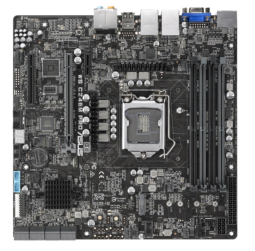 ASUS WS C246M Pro LGA 1151 (Zócalo H4) Intel C246 Micro ATX - Placa Base (DDR4-SDRAM, DIMM, 2133,2400,2666 MHz, Dual, 64 GB, 64 GB)