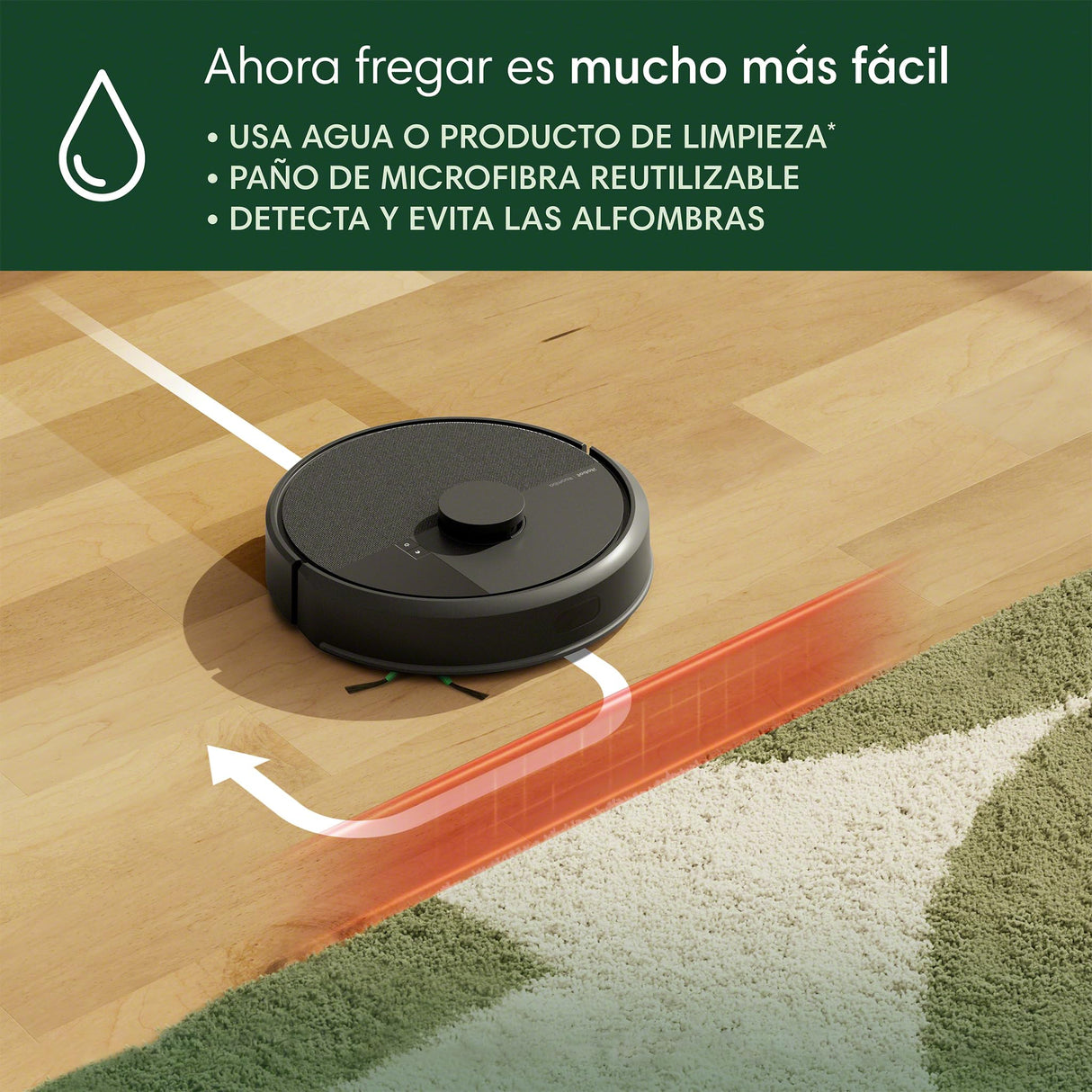 iRobot Roomba 105 Combo, Aspirador y friegasuelos, Clearview LiDAR Mapeo Inteligente, 7000Pa,120 mins,4 Fases, SmartScrub, Evita obstáculos, Zonas exclusión, Recarga y reanuda,App, 3 Modos Limpieza_N