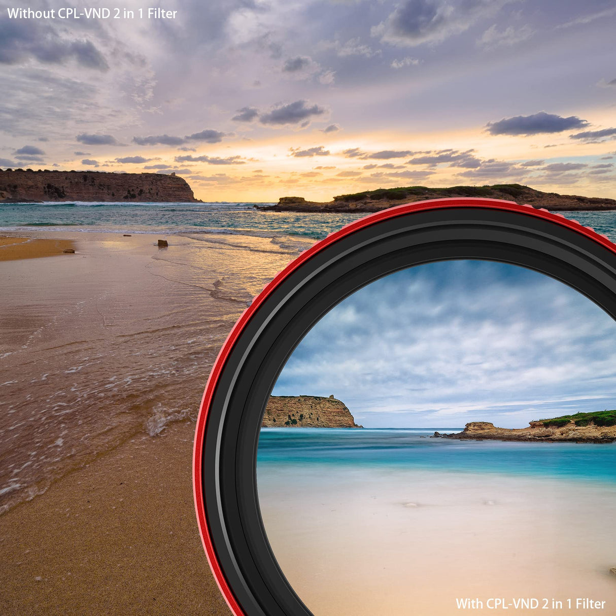Haida Filtro polarizador Circular Multicapa Pro II + Filtro de Lente de cámara SLR de Densidad Neutra Variable, Impermeable, Resistente a los arañazos, nanorecubrimiento CPL + Filtro VND de 72 mm (2